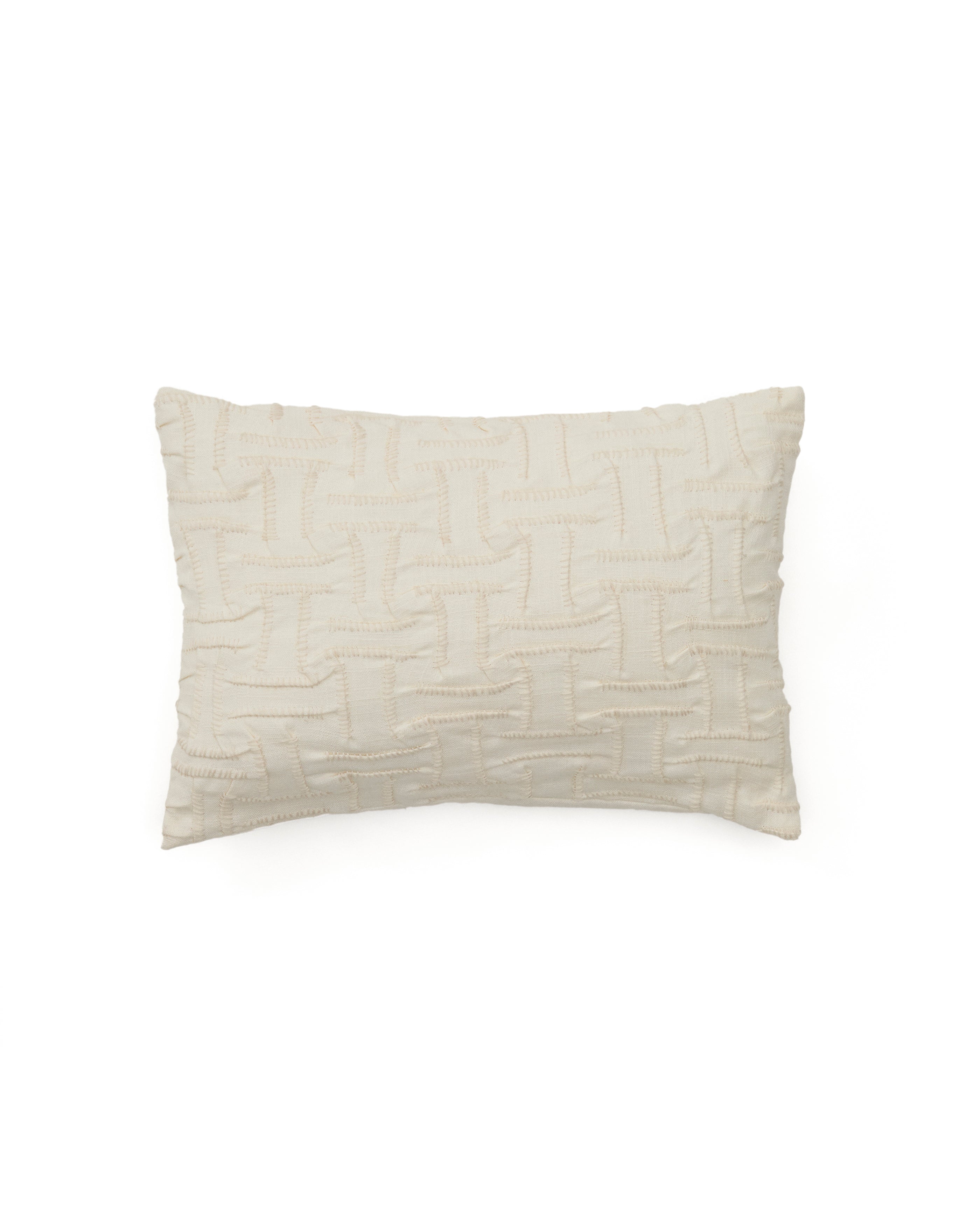 Lir beige embroidered cotton cushion cover 30 x 50cm - Product Image