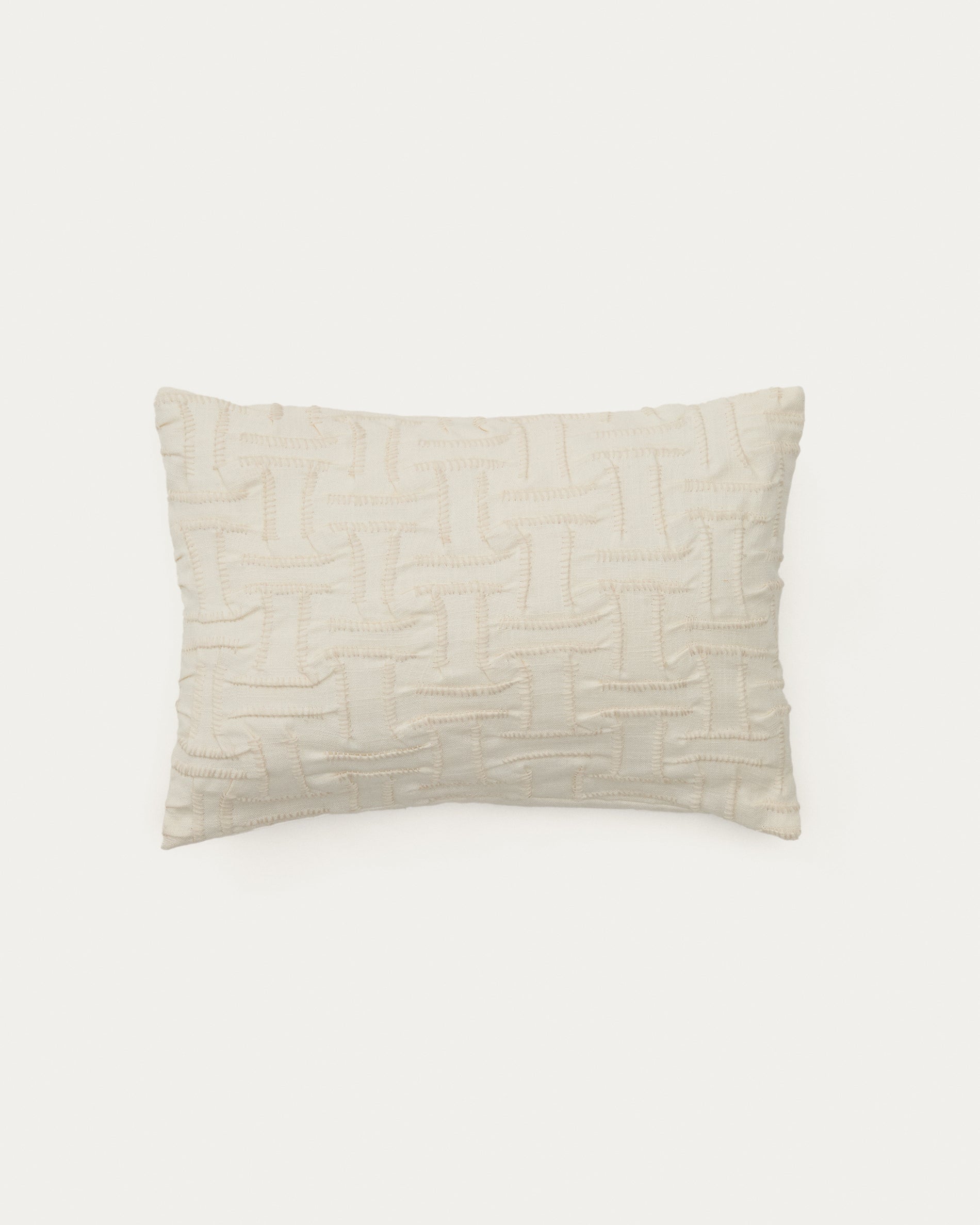 Lir beige embroidered cotton cushion cover 30 x 50cm - Product View