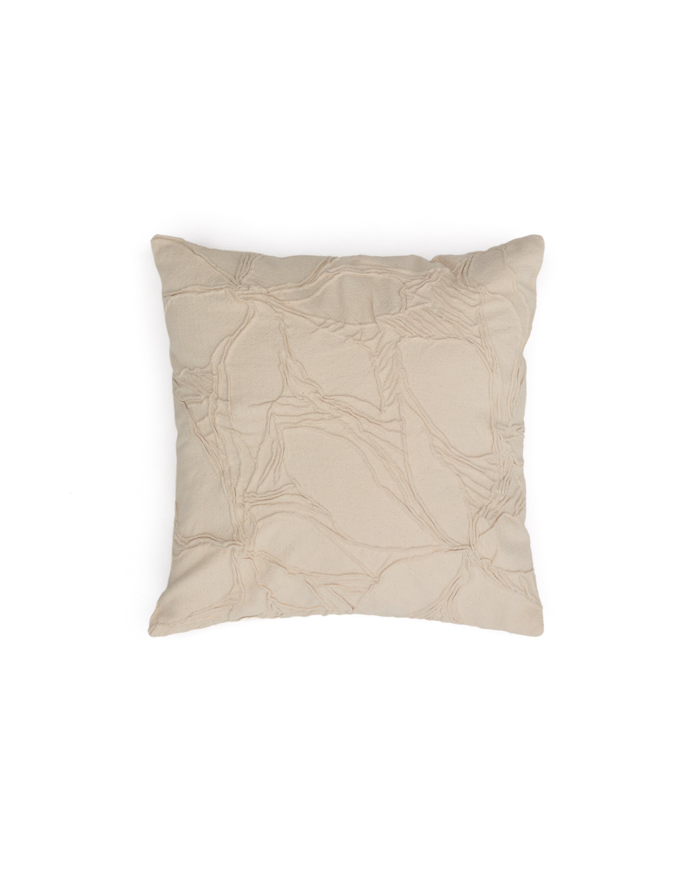 Zira beige flower detail cotton cushion cover 45 x 45cm - Product Image