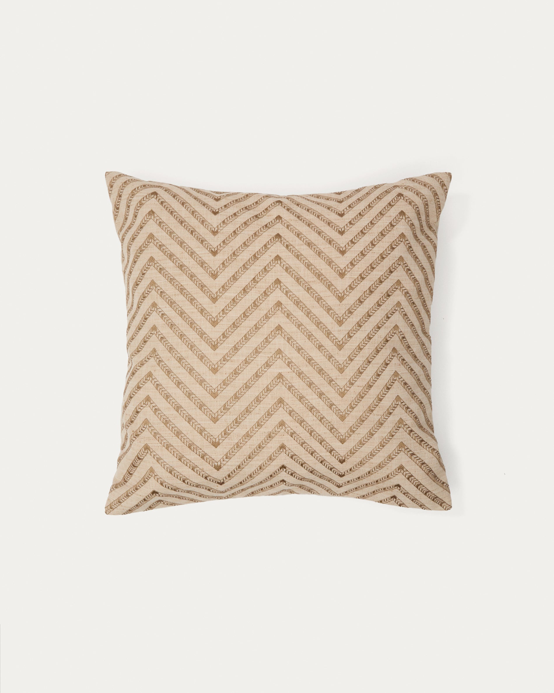 Olea beige contrasting jacquard cotton cushion cover 50 x 50cm - Product View
