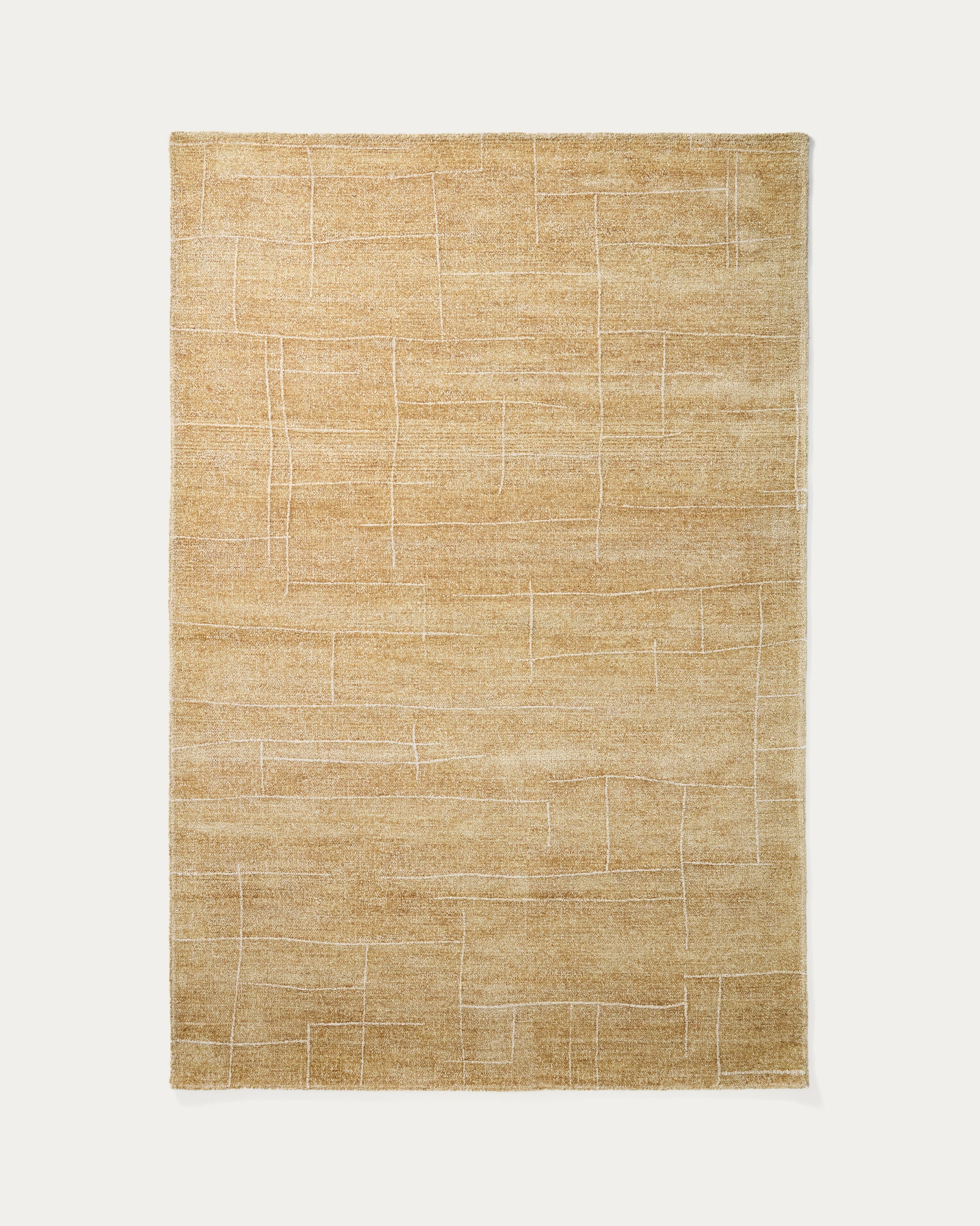Eloda mustard wool and viscose rug 160 x 230cm - Product View