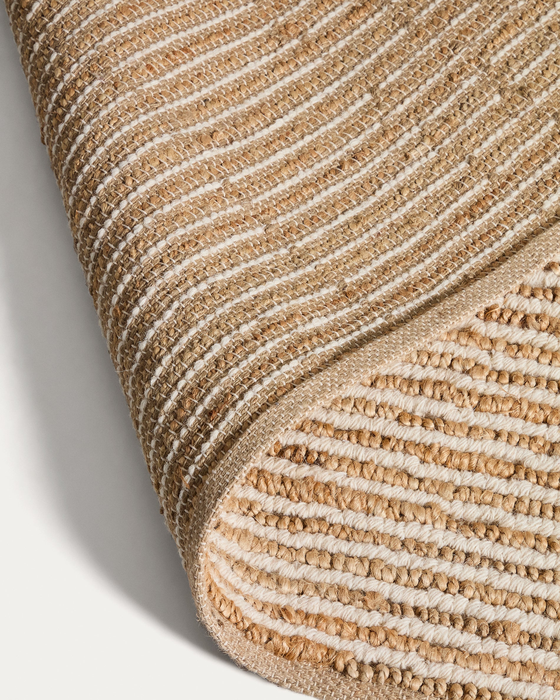 Derule beige jute and wool rug 200 x 300cm - Detail