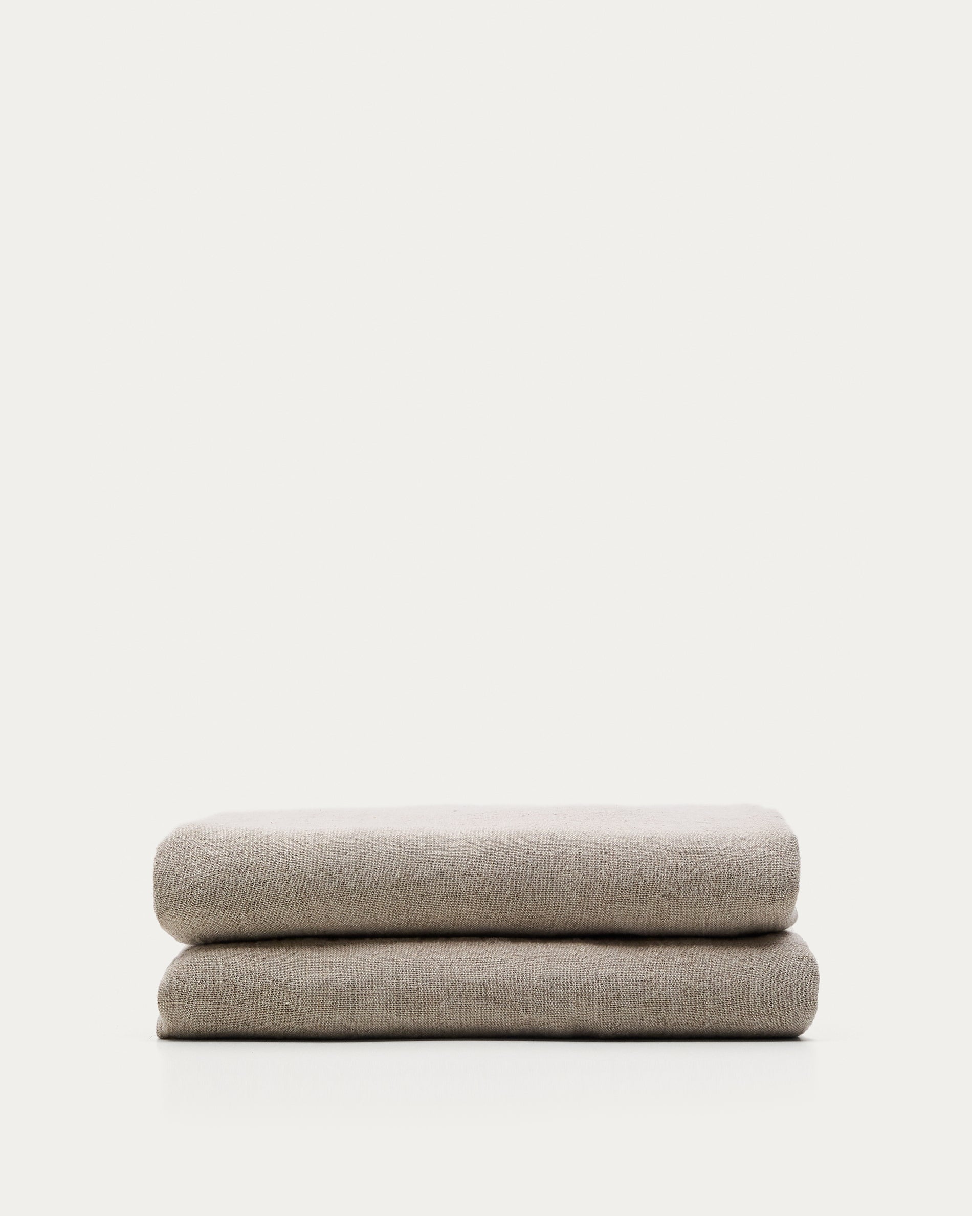 Tandi beige 100% linen bedspread for 90/135cm bed - Product View