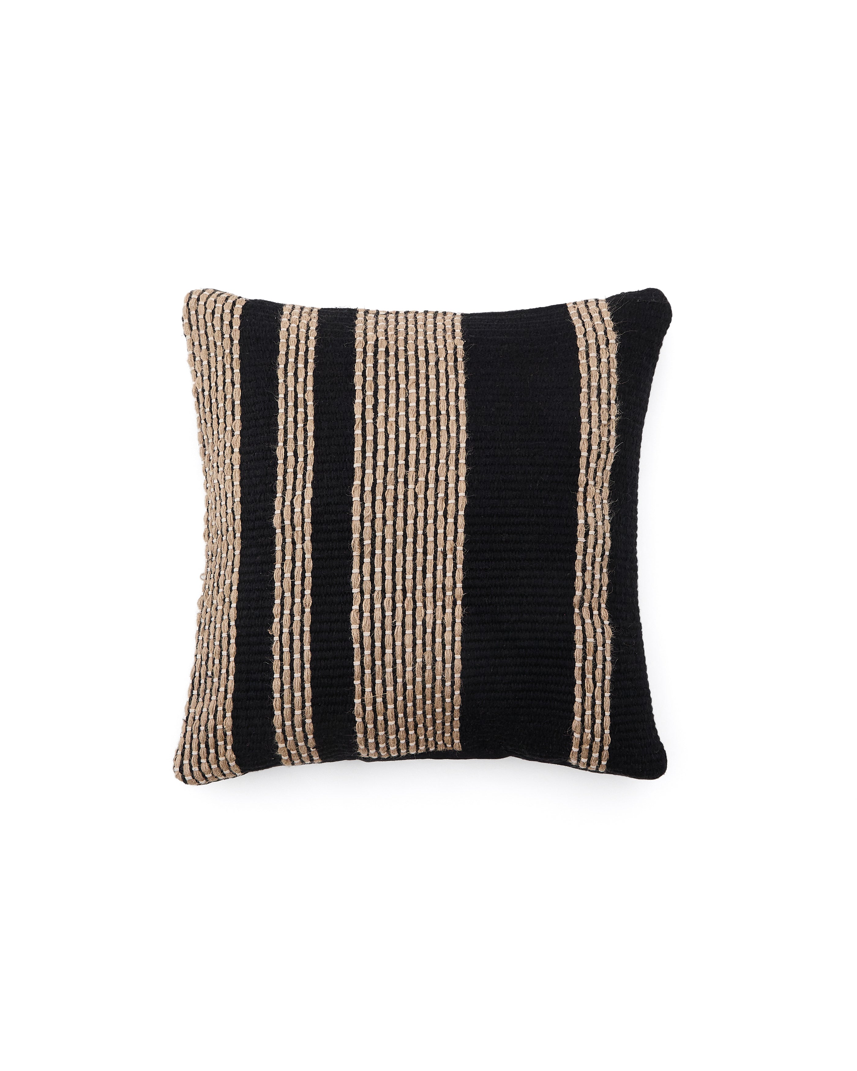 Aylin black jute-embroidered cotton cushion cover 50 x 50 cm - Product Image
