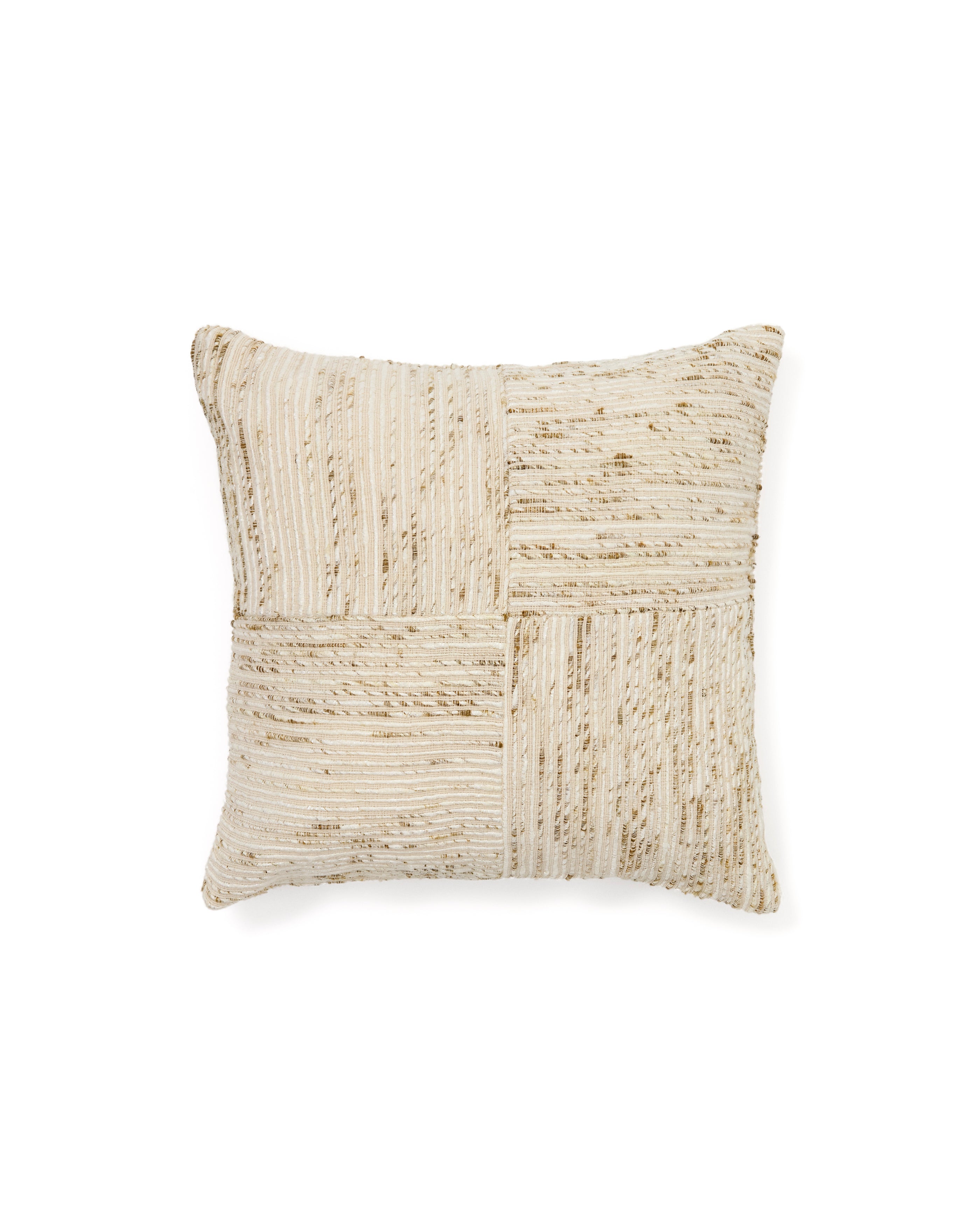 Anuba beige and green checked jacquard cushion cover 45 x 45cm - Product Image