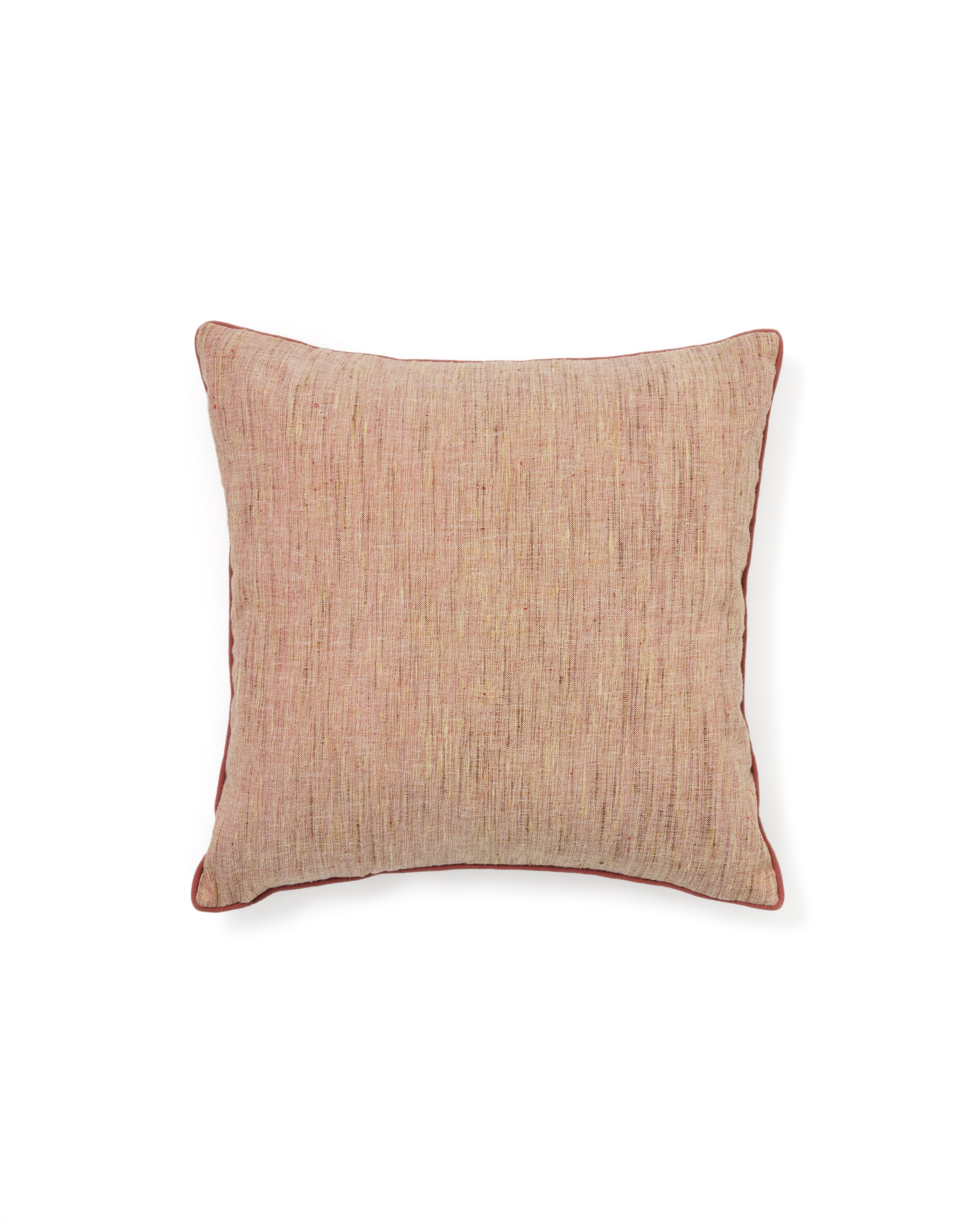 Aleos pink cushion cover in melange fabric with contrasting trim 45 x 45cm - Product Image