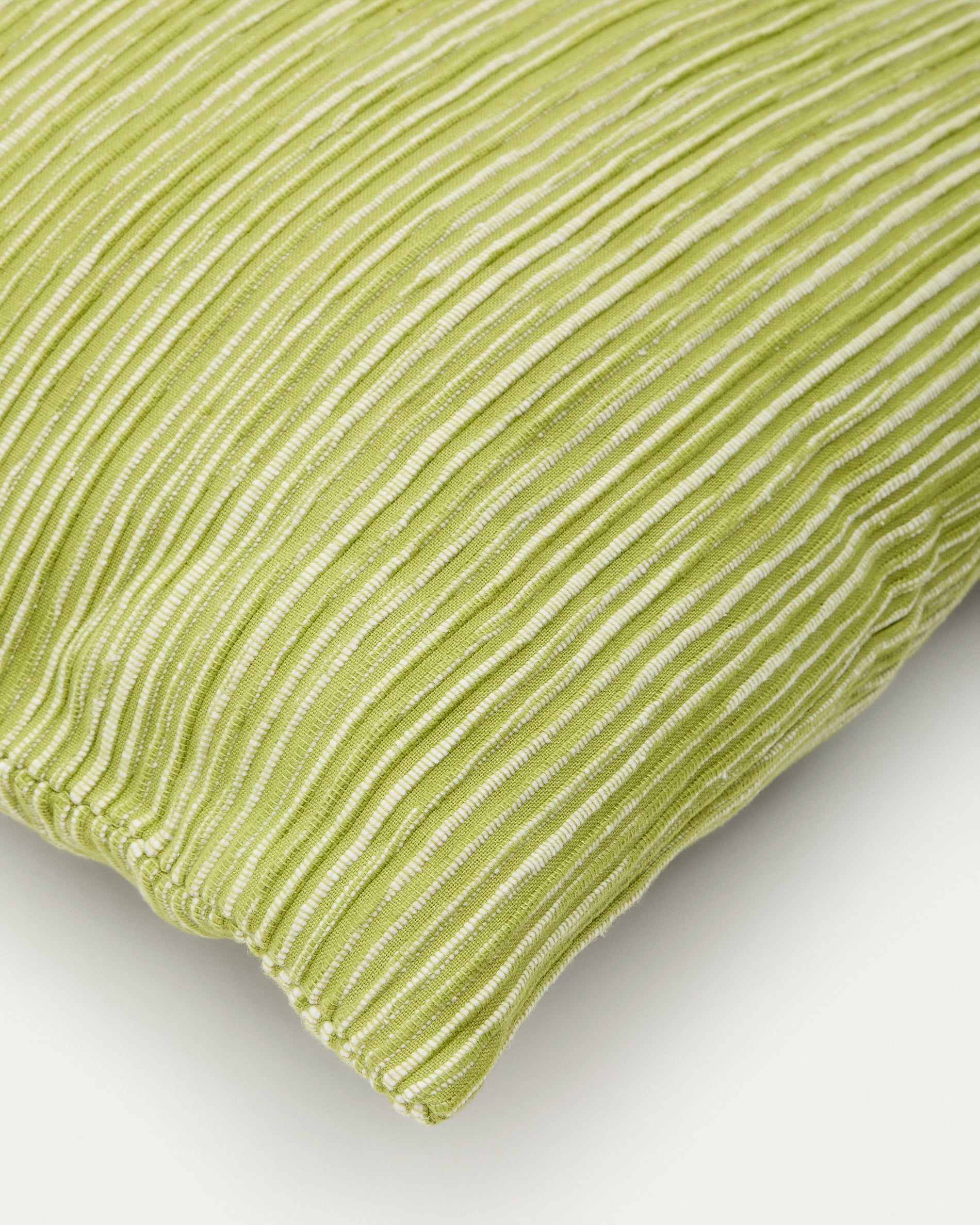 Niera green striped cotton jacquard cushion cover 45 x 45cm - Detail