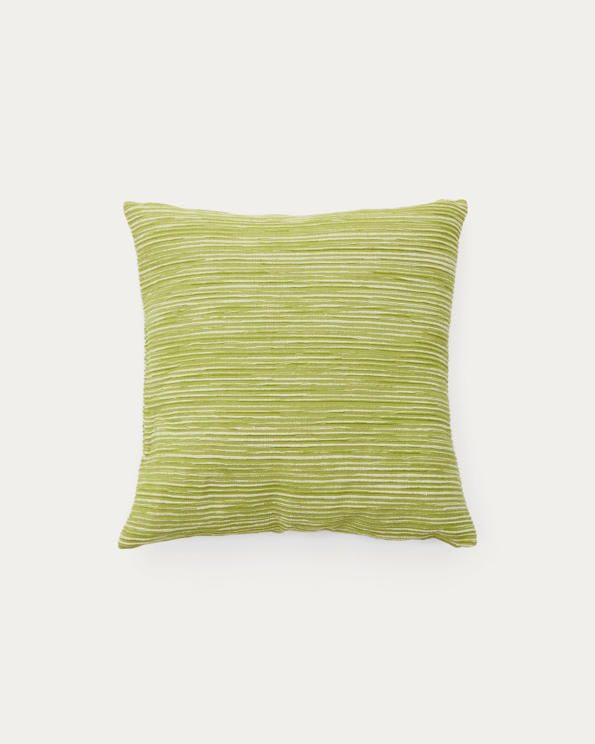 Niera green striped cotton jacquard cushion cover 45 x 45cm - Product View
