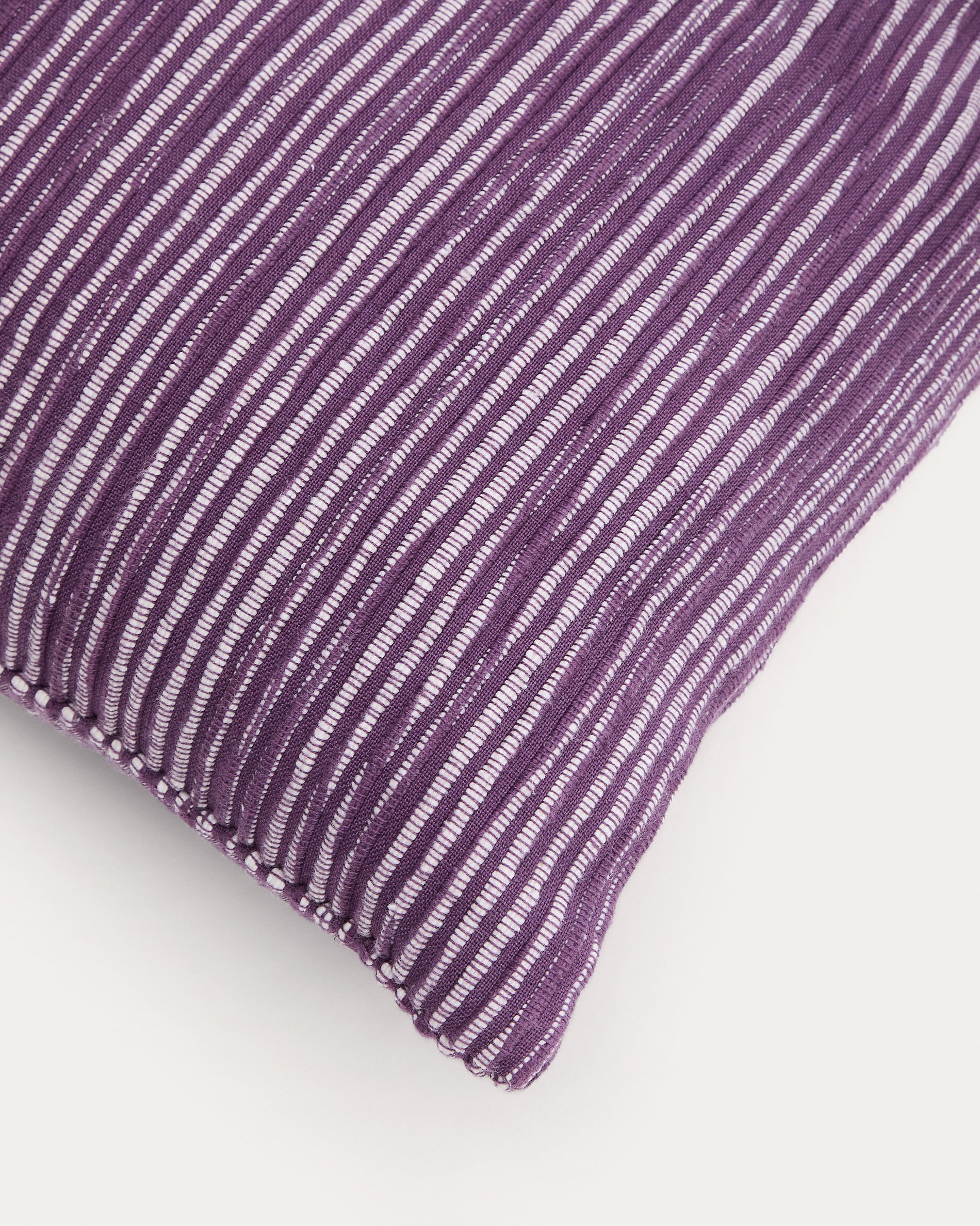 Niera purple striped cotton jacquard cushion cover 45 x 45cm - Detail