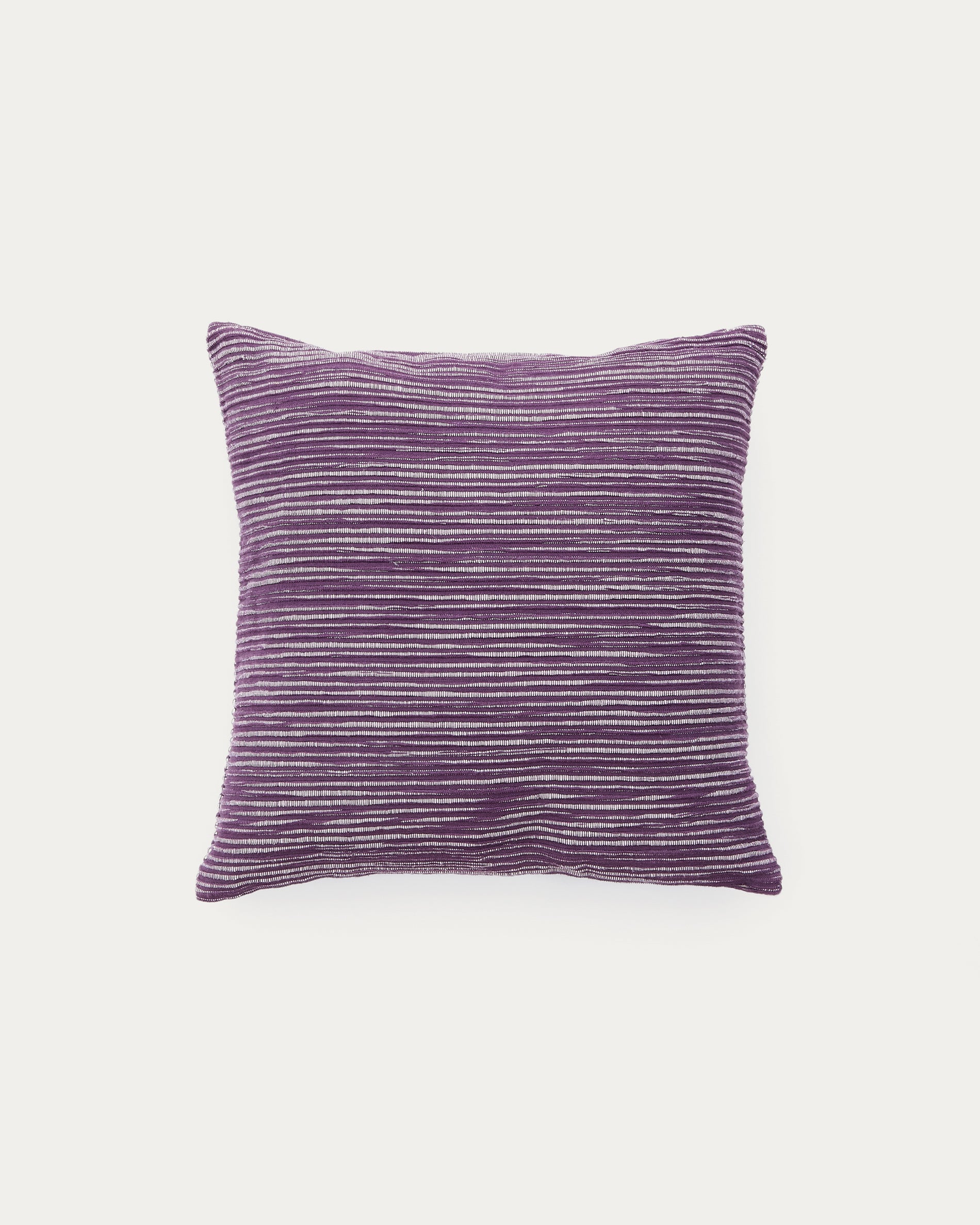 Niera purple striped cotton jacquard cushion cover 45 x 45cm - Product View