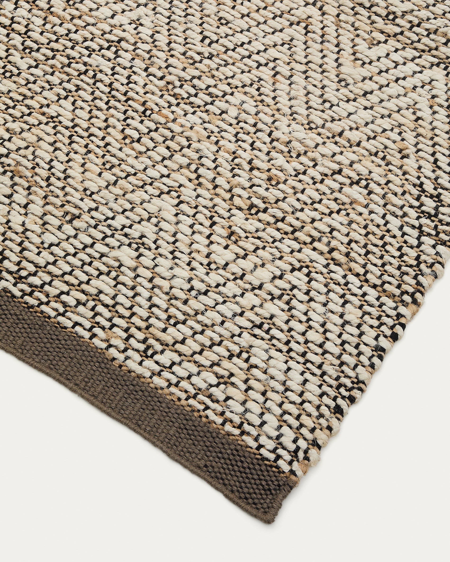 Runner rug Arpe beige jute jacquard 70 x 140 cm - Detail