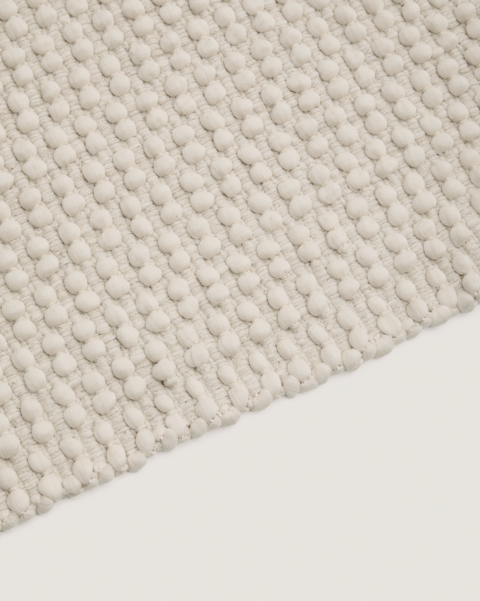 Runner rug Mascarell white cotton and polyester 70 x 140 cm - Detail