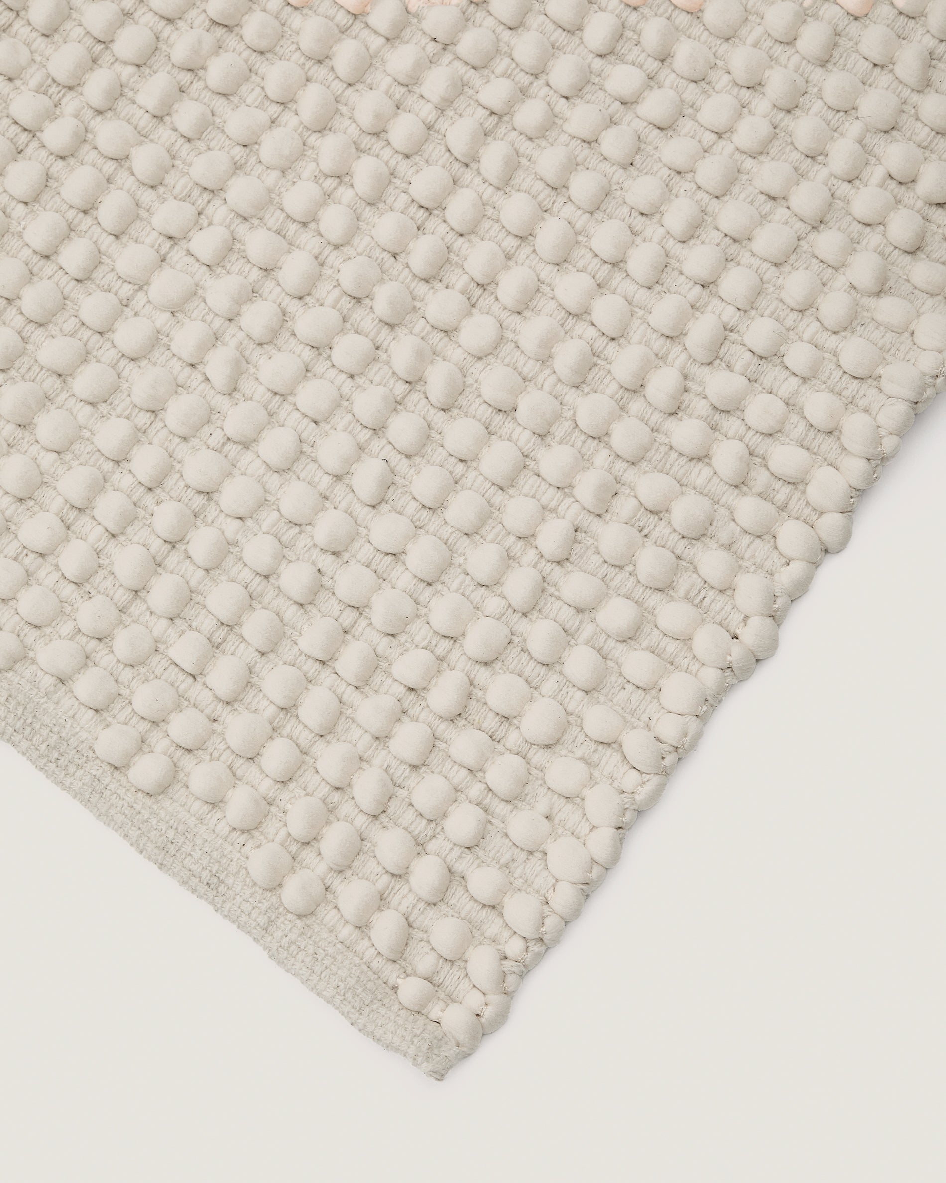 Runner rug Mascarell white cotton and polyester 70 x 140 cm - Detail