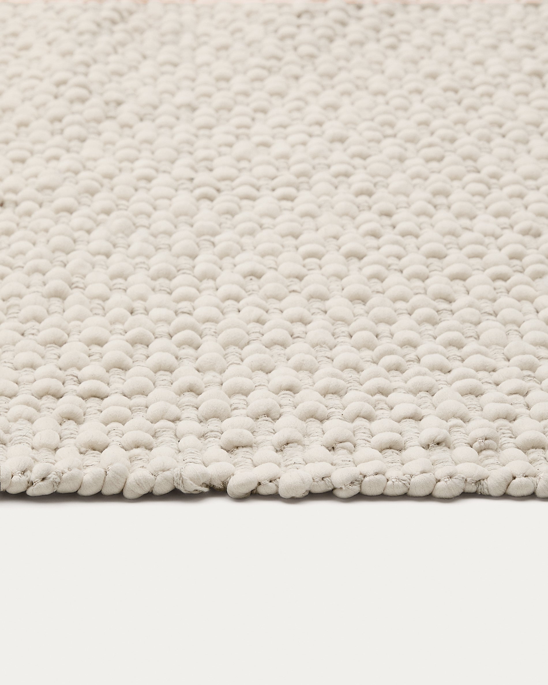 Runner rug Mascarell white cotton and polyester 70 x 140 cm - Detail