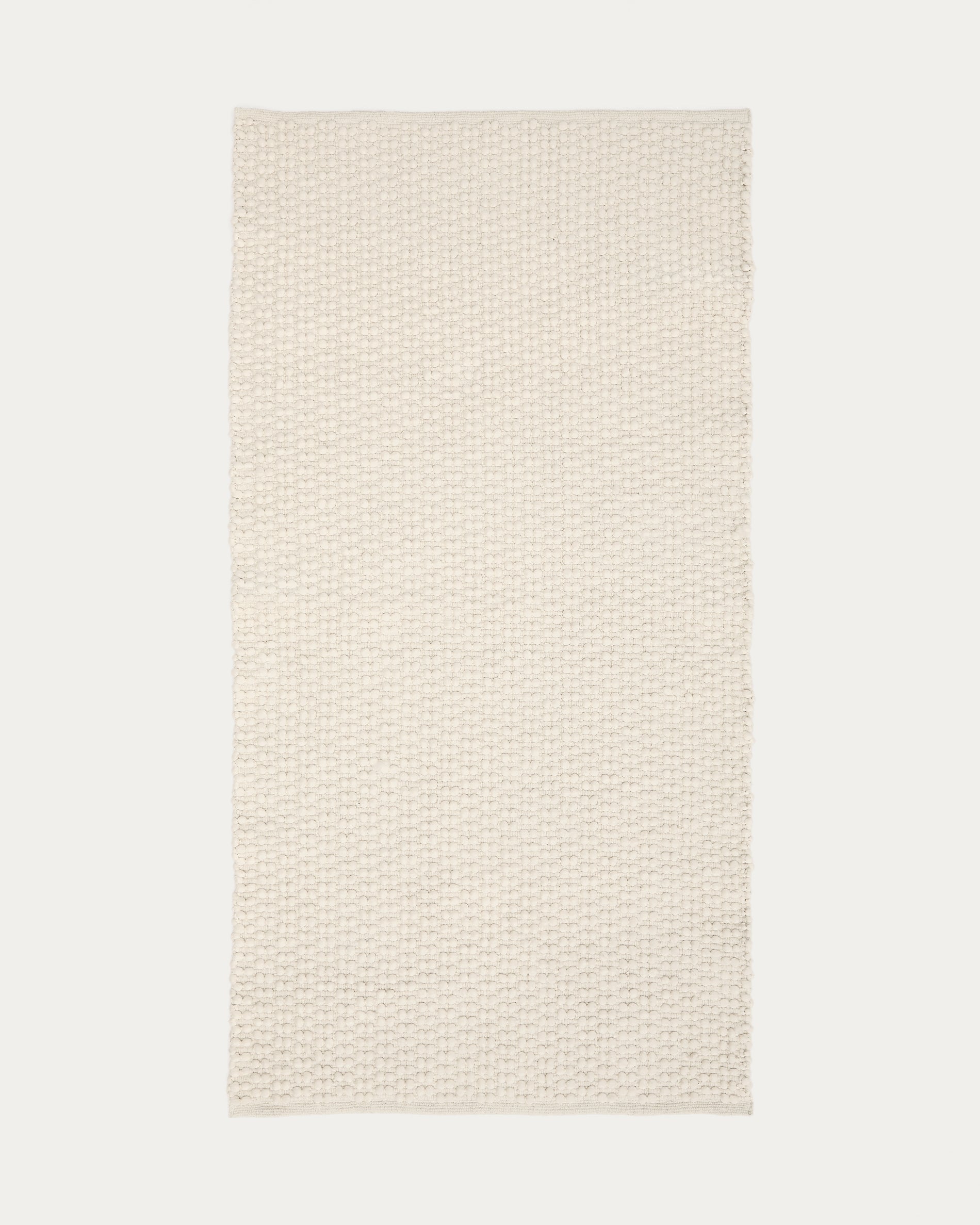 Runner rug Mascarell white cotton and polyester 70 x 140 cm - Product View