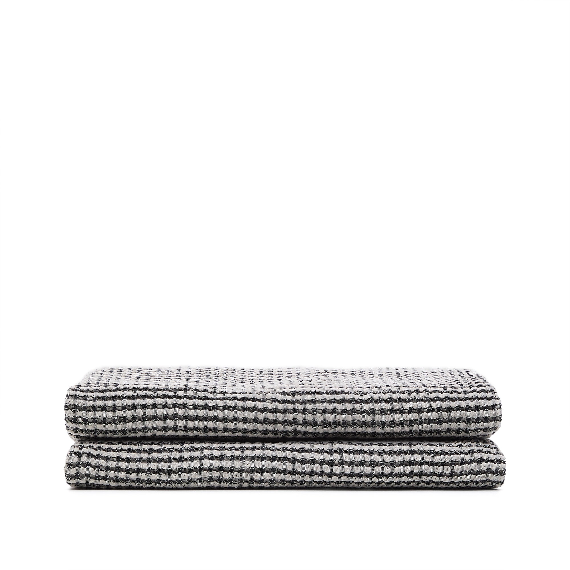 Mabile blue striped jacquard 100% cotton bedspread for 90/135cm bed - Product Image