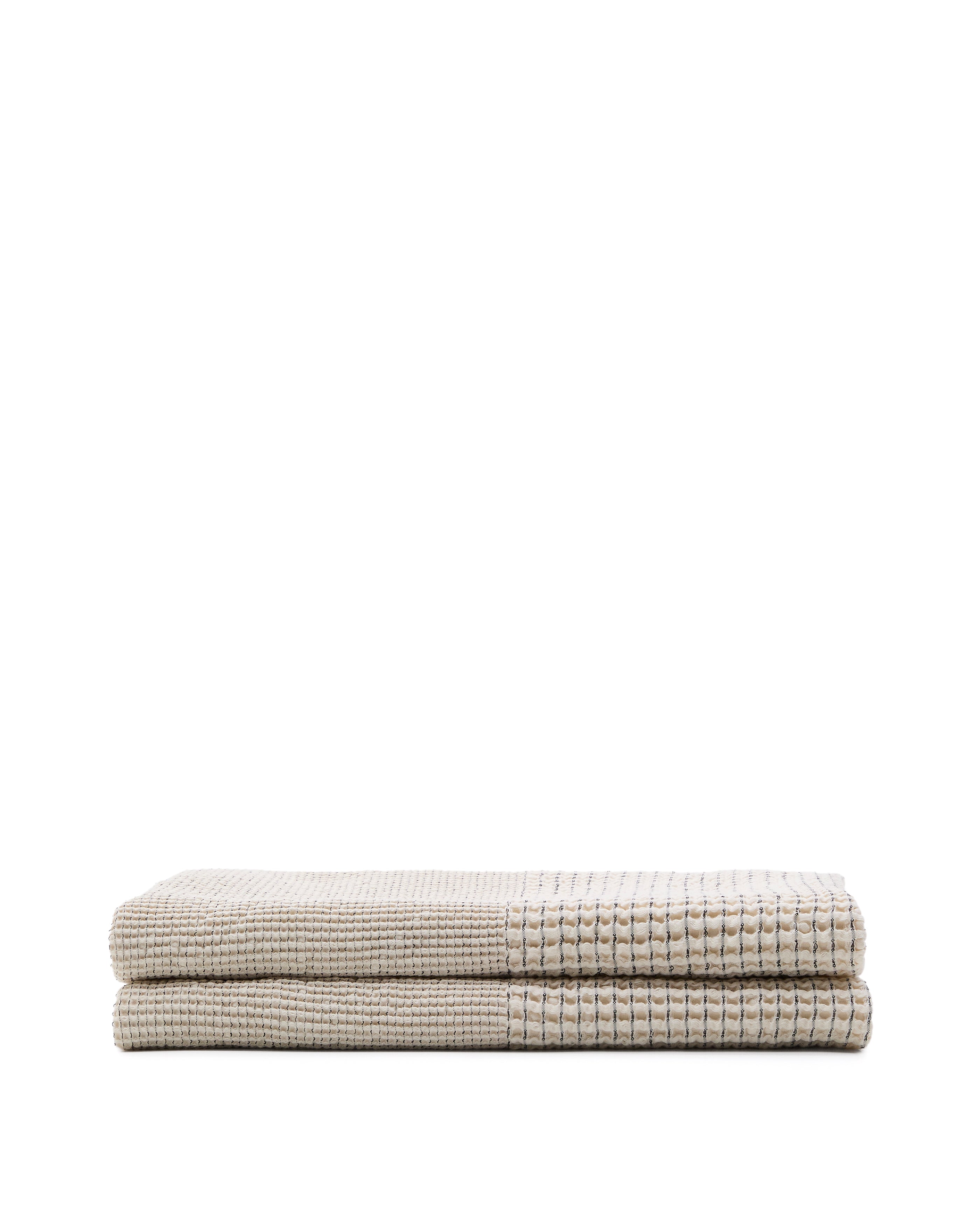 Mabile blue striped jacquard 100% cotton bedspread for 90/135cm bed - Product Image
