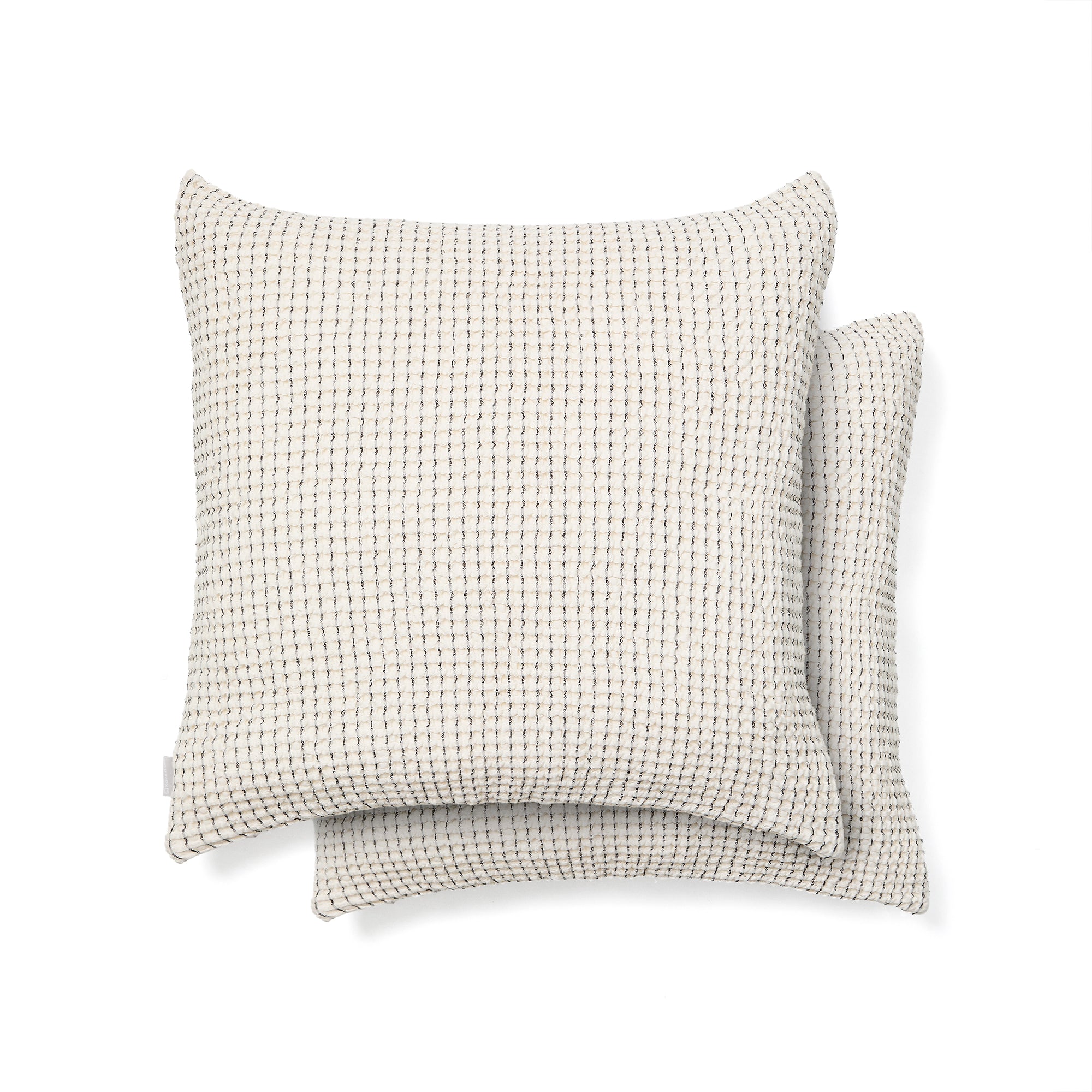 Mabile set of 2 blue striped jacquard cushions in 100% cotton 50 x 50cm - Product Image