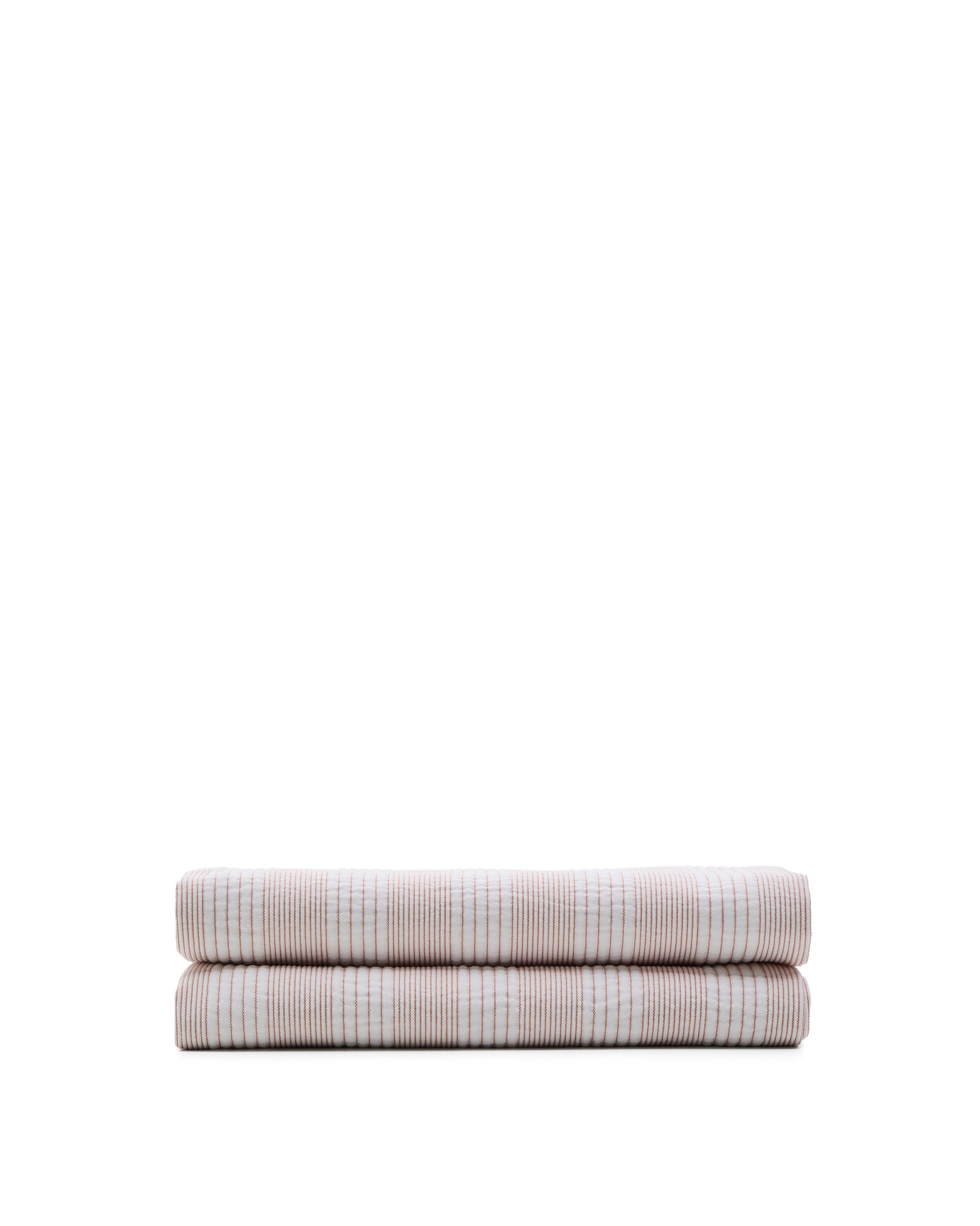 Macie orange and beige striped 100% cotton bedspread for 90/135cm bed - Product Image