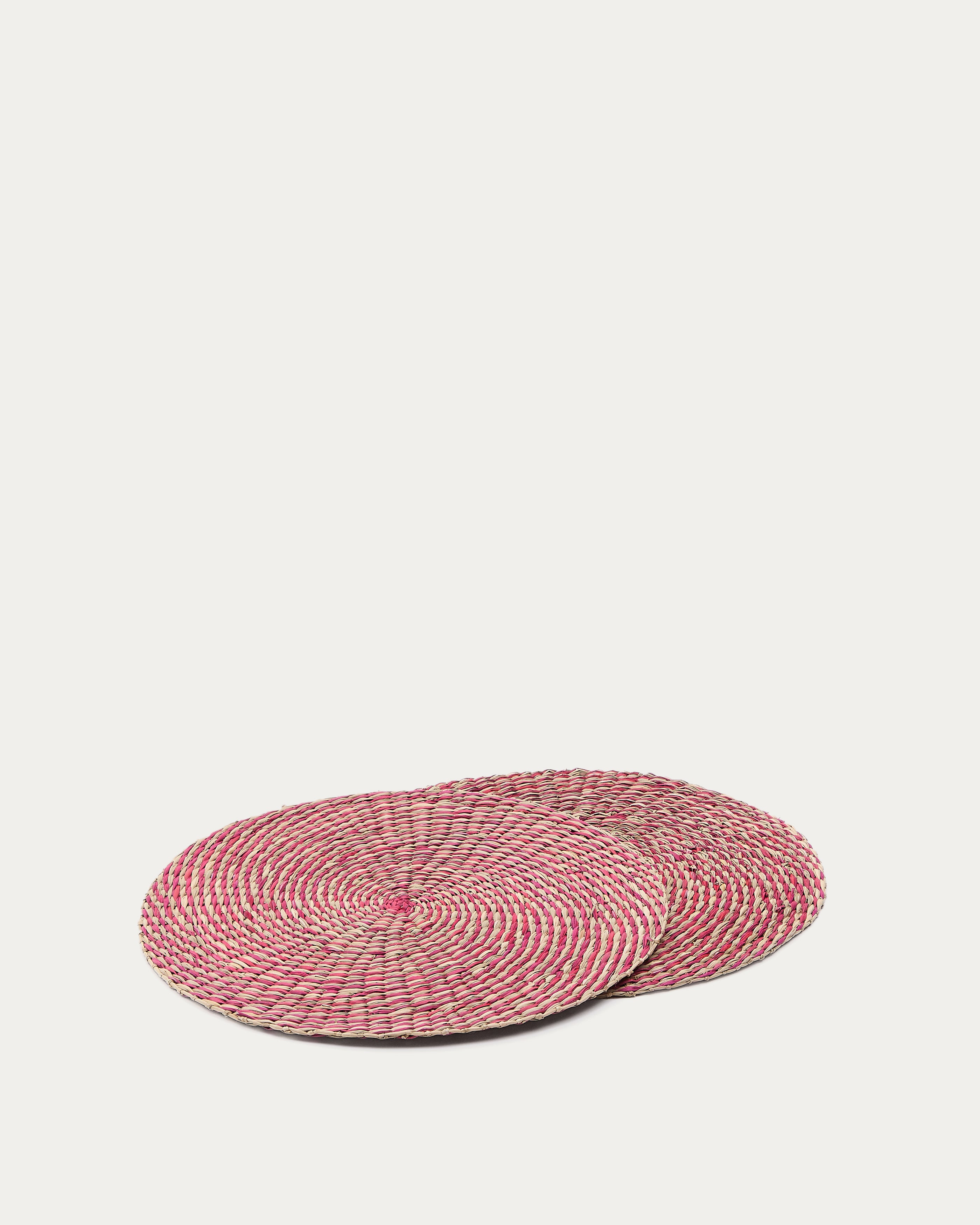 Rivela set of 2 red seagrass placemats Ø38cm - Product View