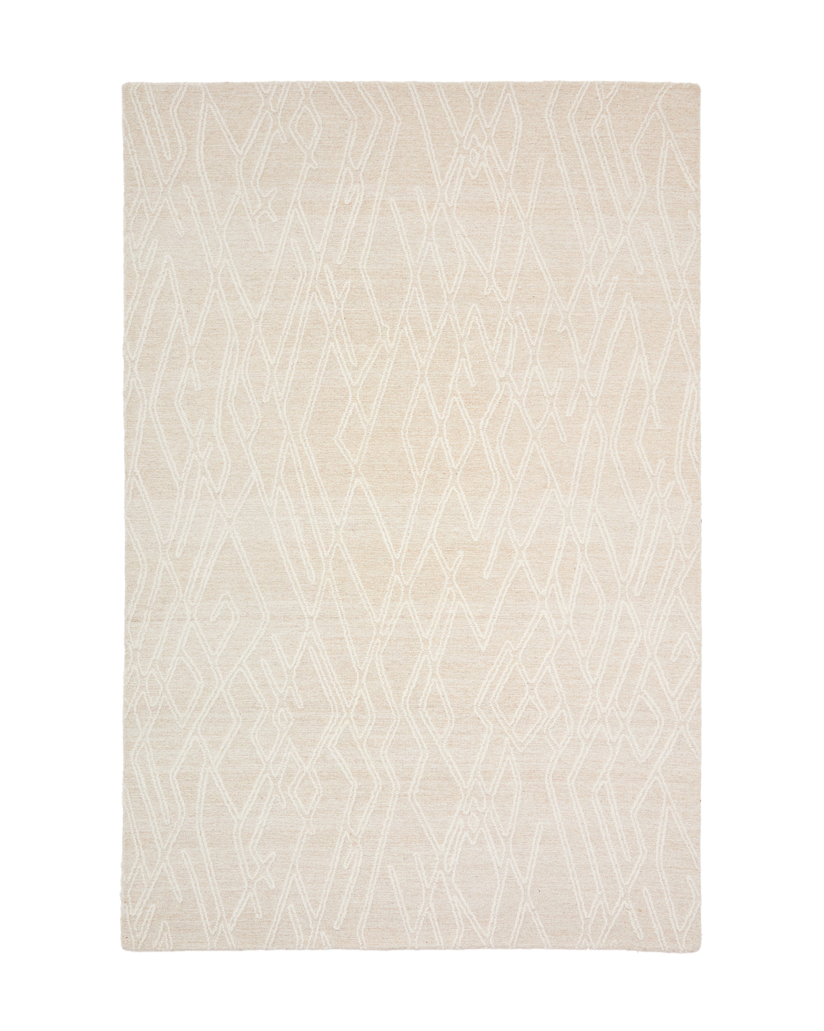 Selira beige wool rug with embroidered effect 300 x 200cm - Product Image