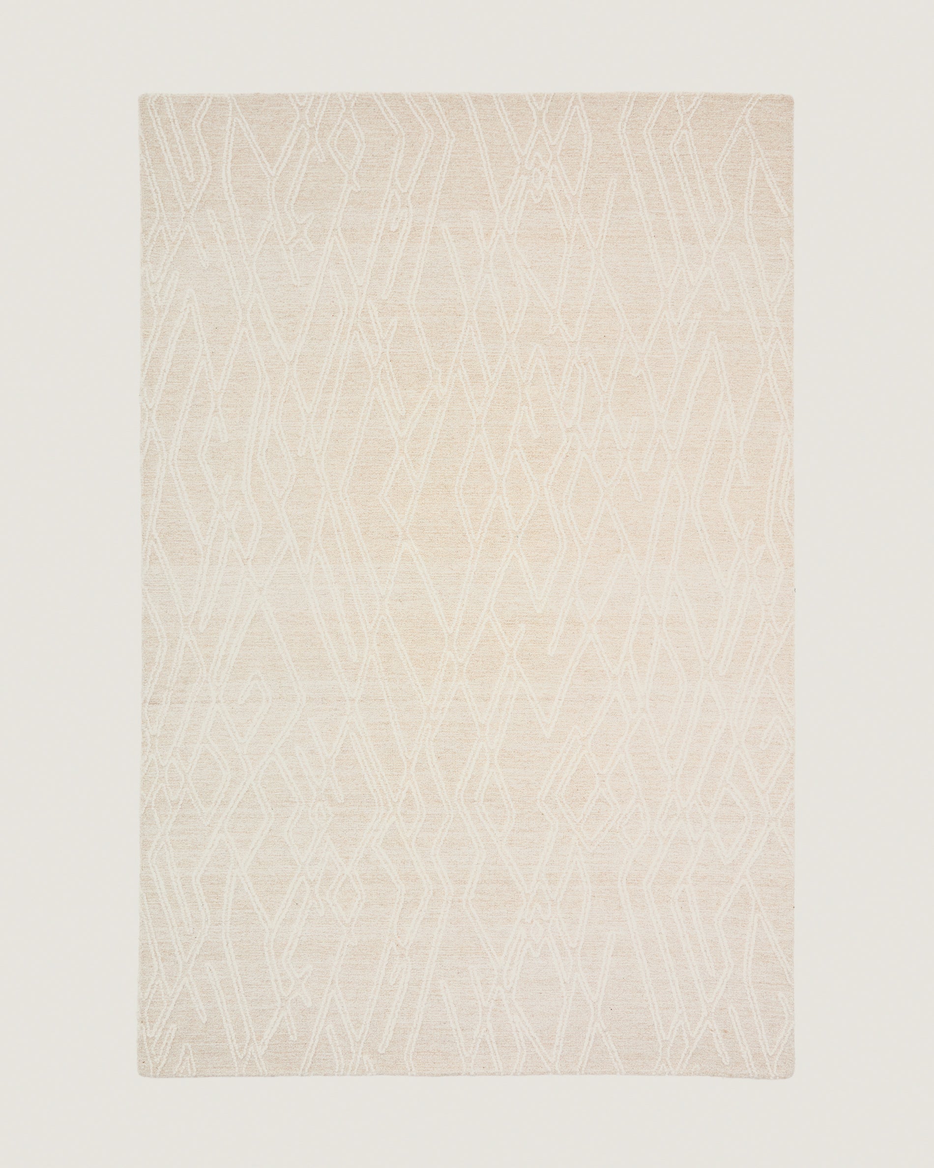 Selira beige wool rug with embroidered effect 300 x 200cm - Product View