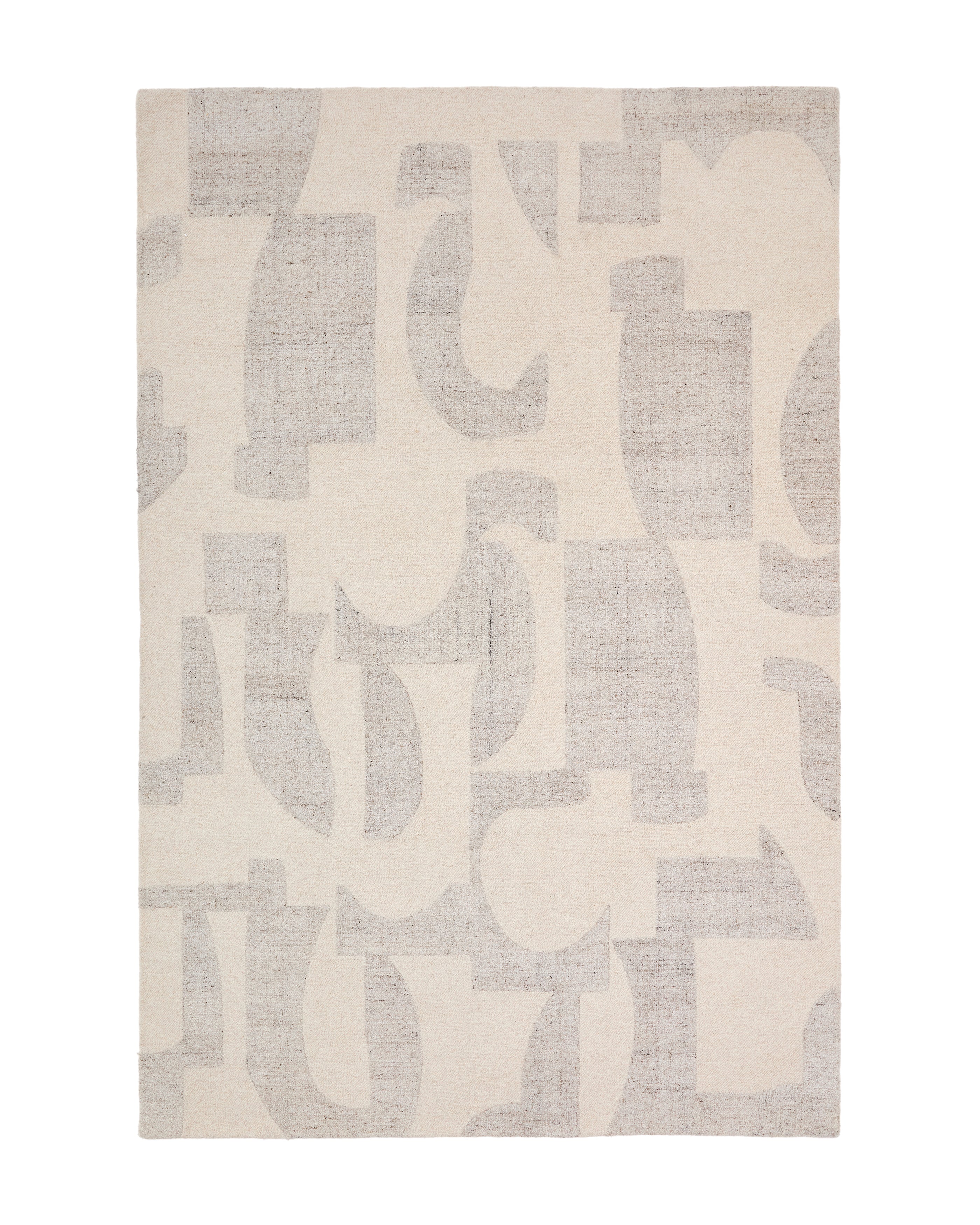 Norela grey jacquard wool blend rug 300 x 200cm - Product Image