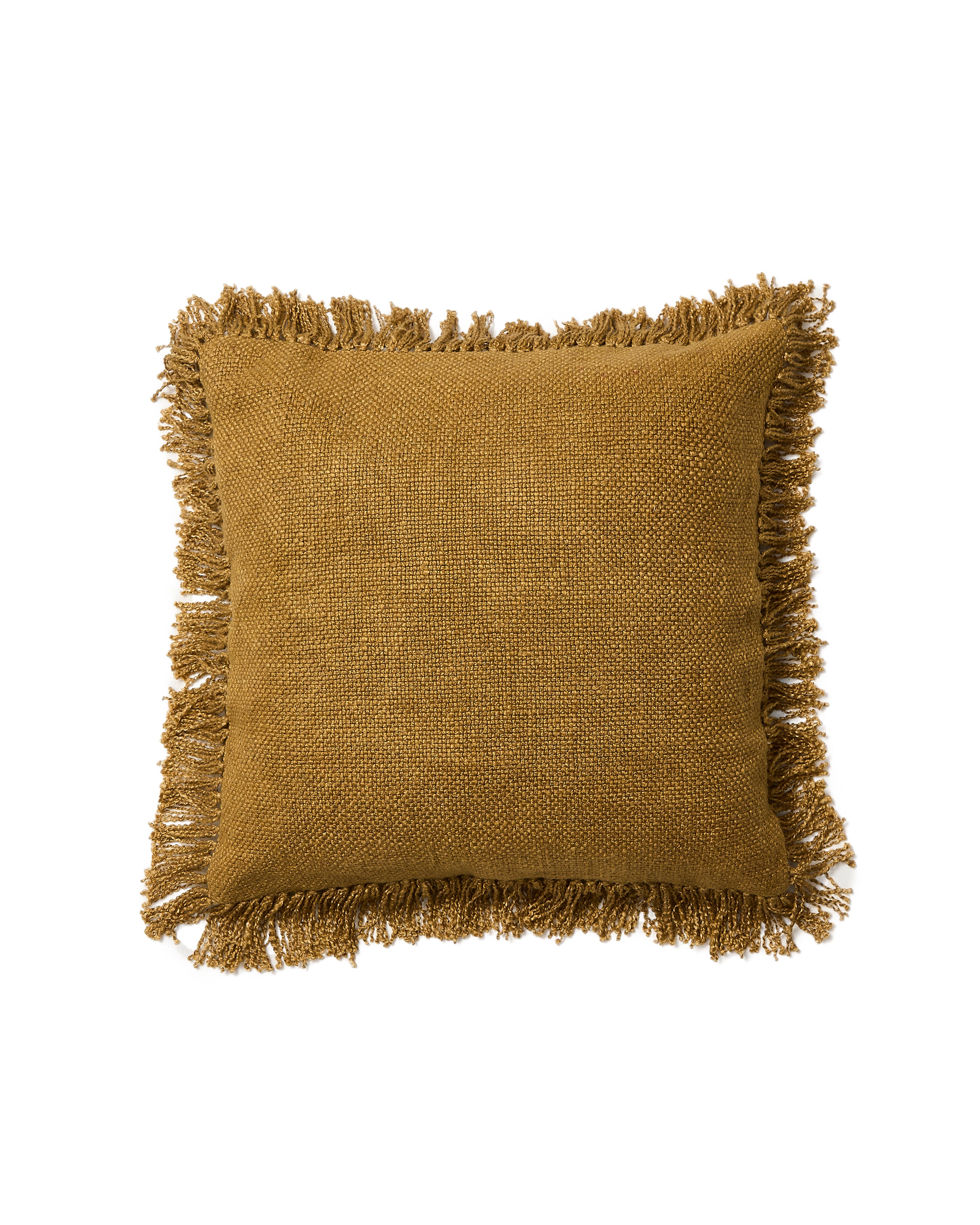Isel mustard chenille cushion cover with fringing 50 x 50cm - Product Image