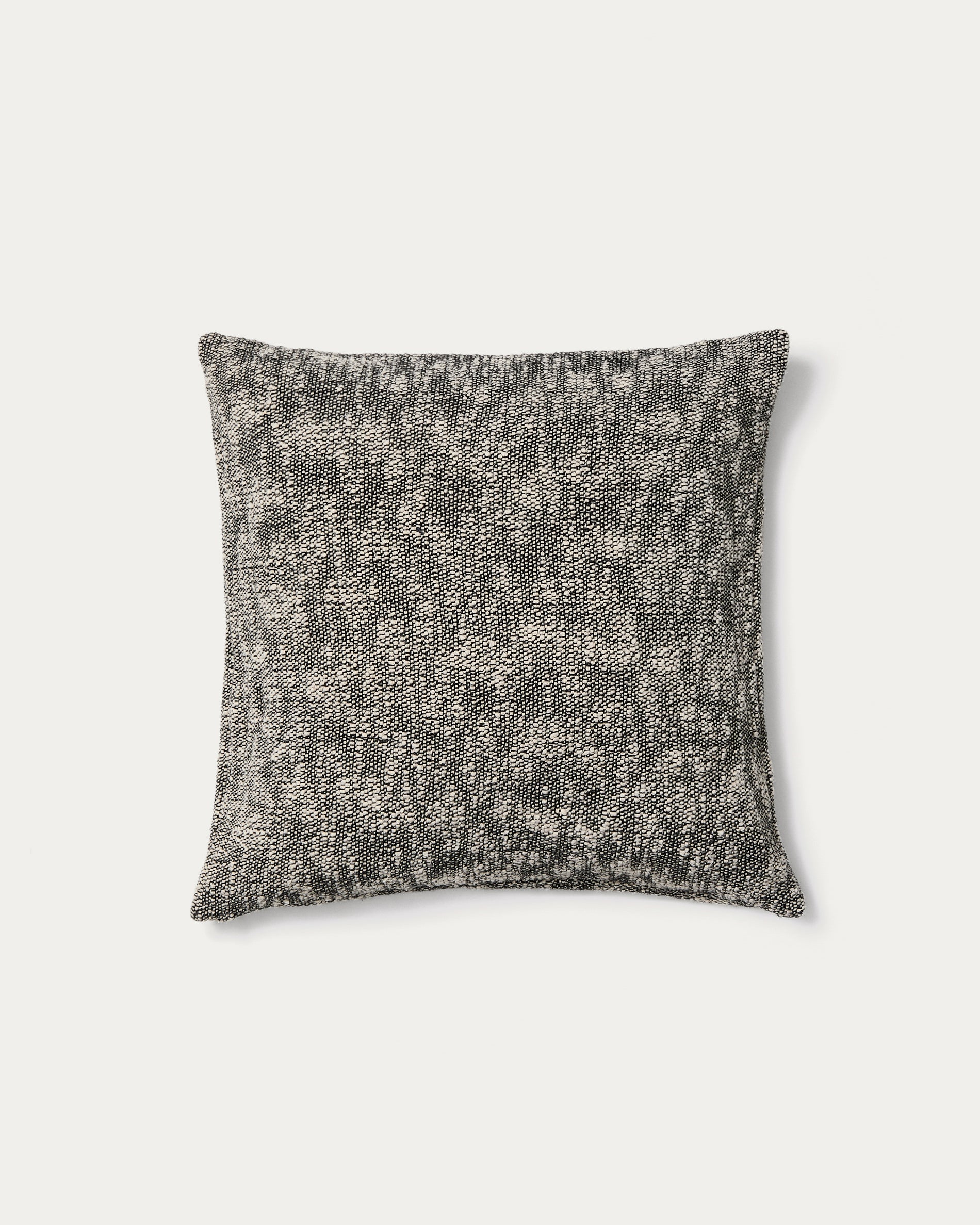 Mevia cushion cover in beige and black linen blend 50 x 50 cm - Product View