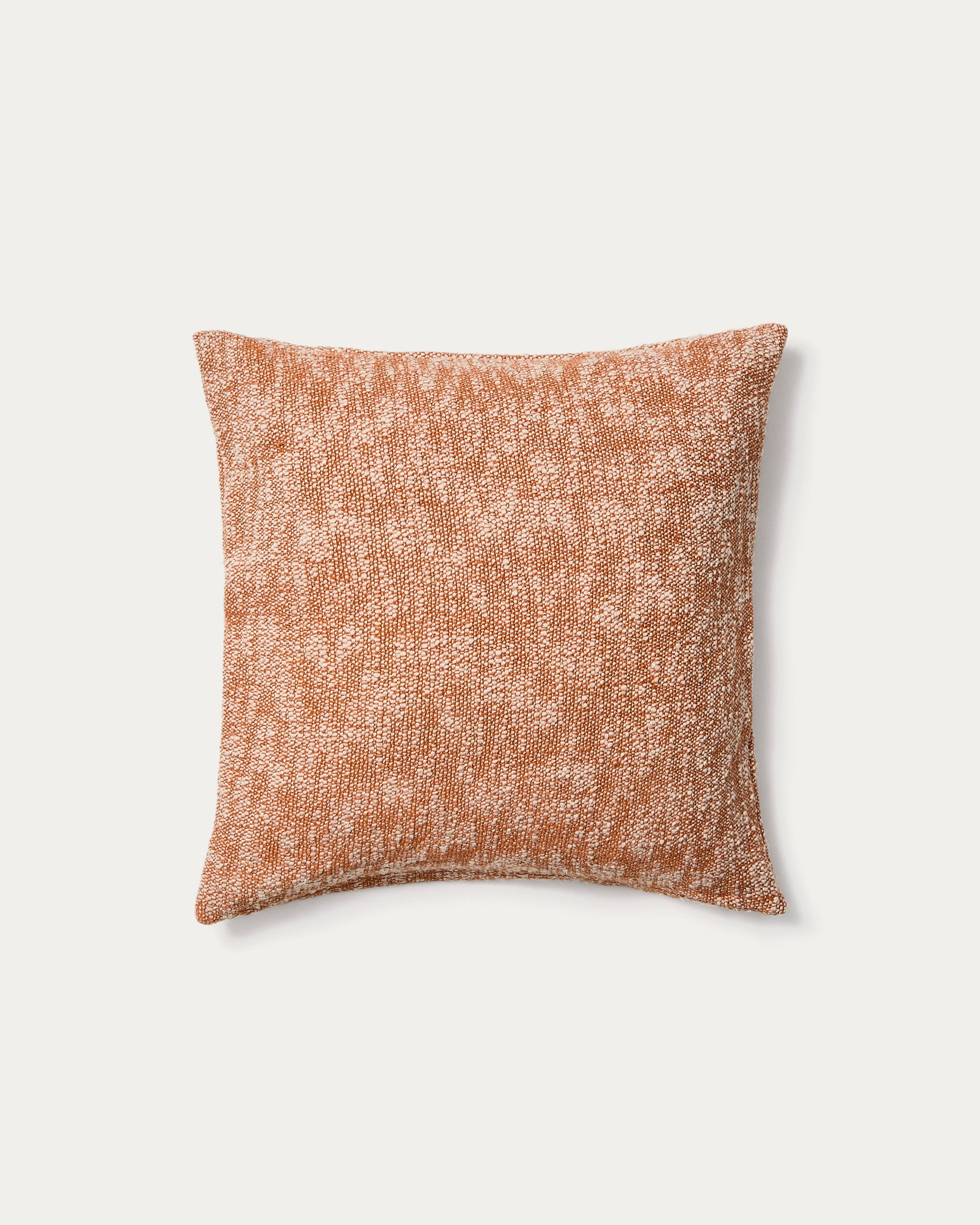 Mevia cushion cover in beige and orange linen blend 50 x 50 cm - Product View