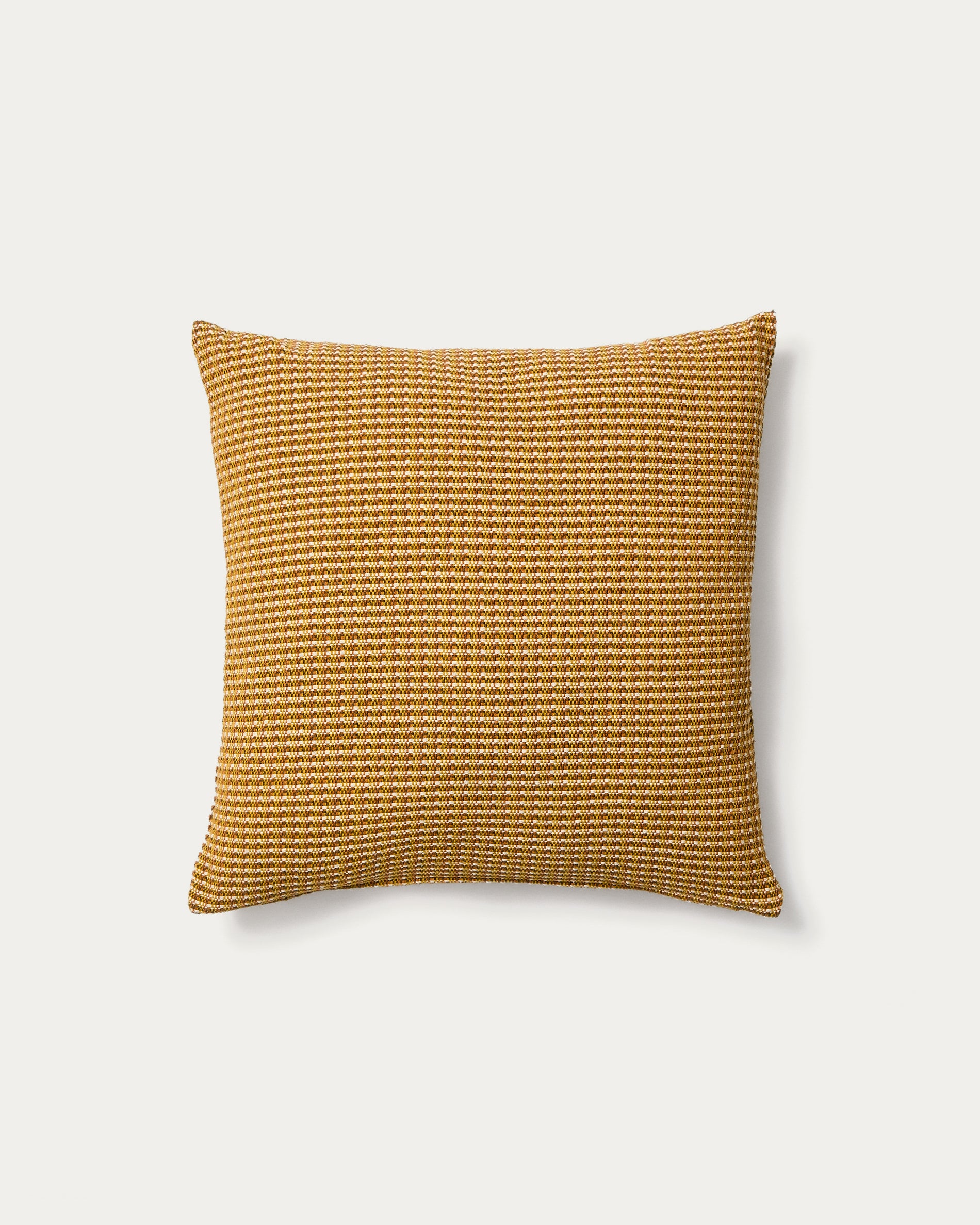 Nuval cushion cover in mustard structured fabric 50 x 50 cm - Product View