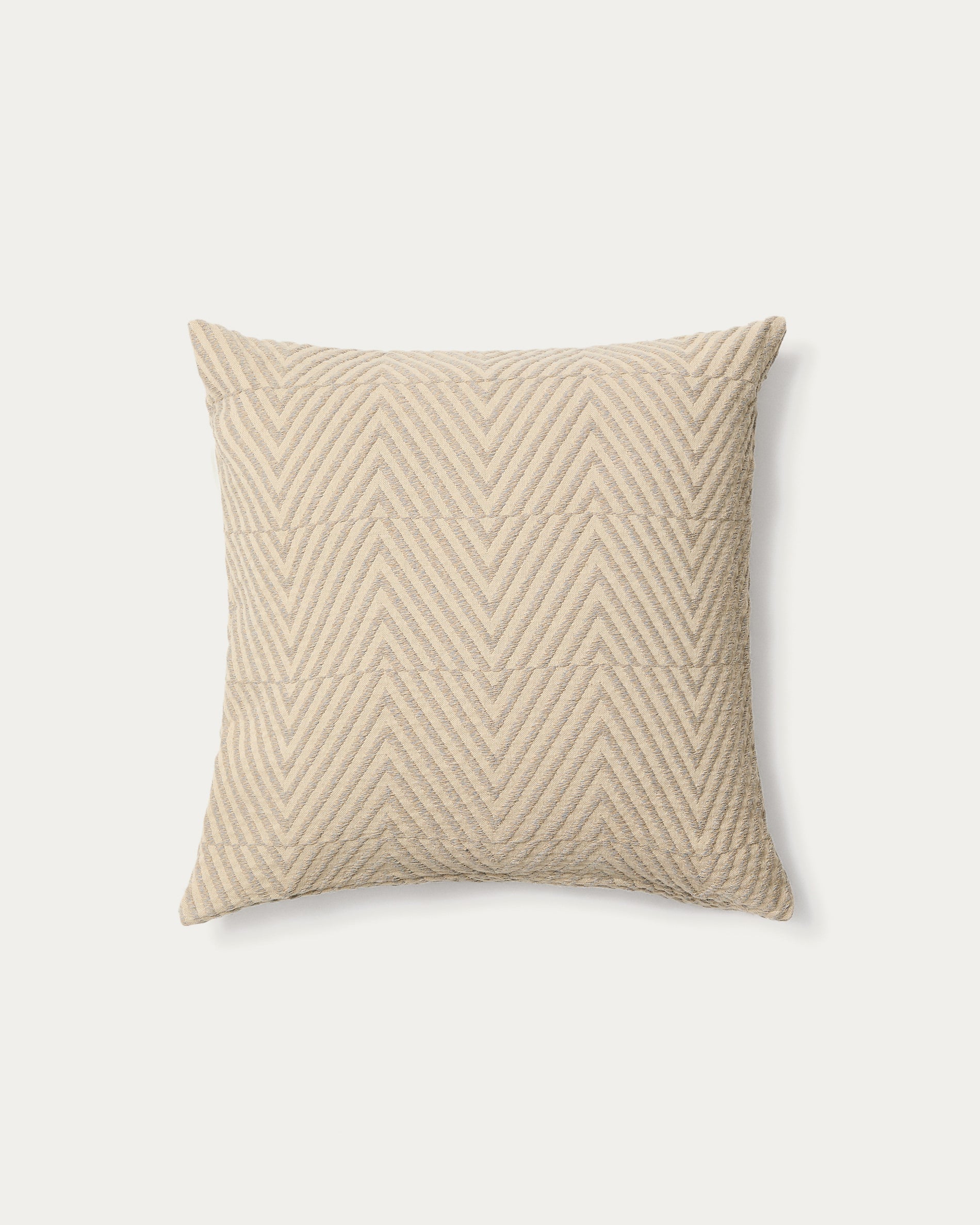 Lunver cushion cover in natural chevron jacquard 50 x 50 cm - Product View