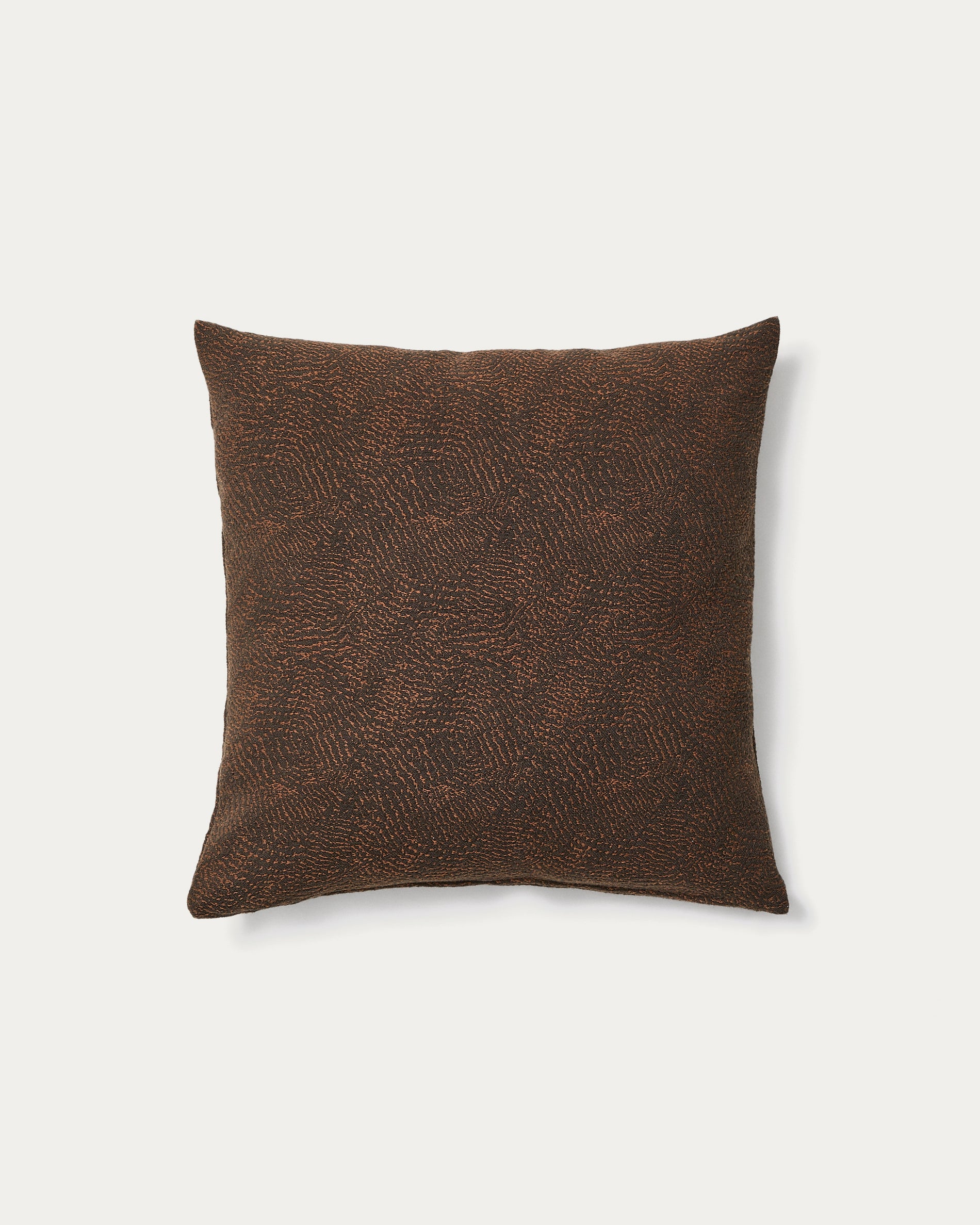 Junie cushion cover in brown cotton jacquard 50 x 50 cm - Product View
