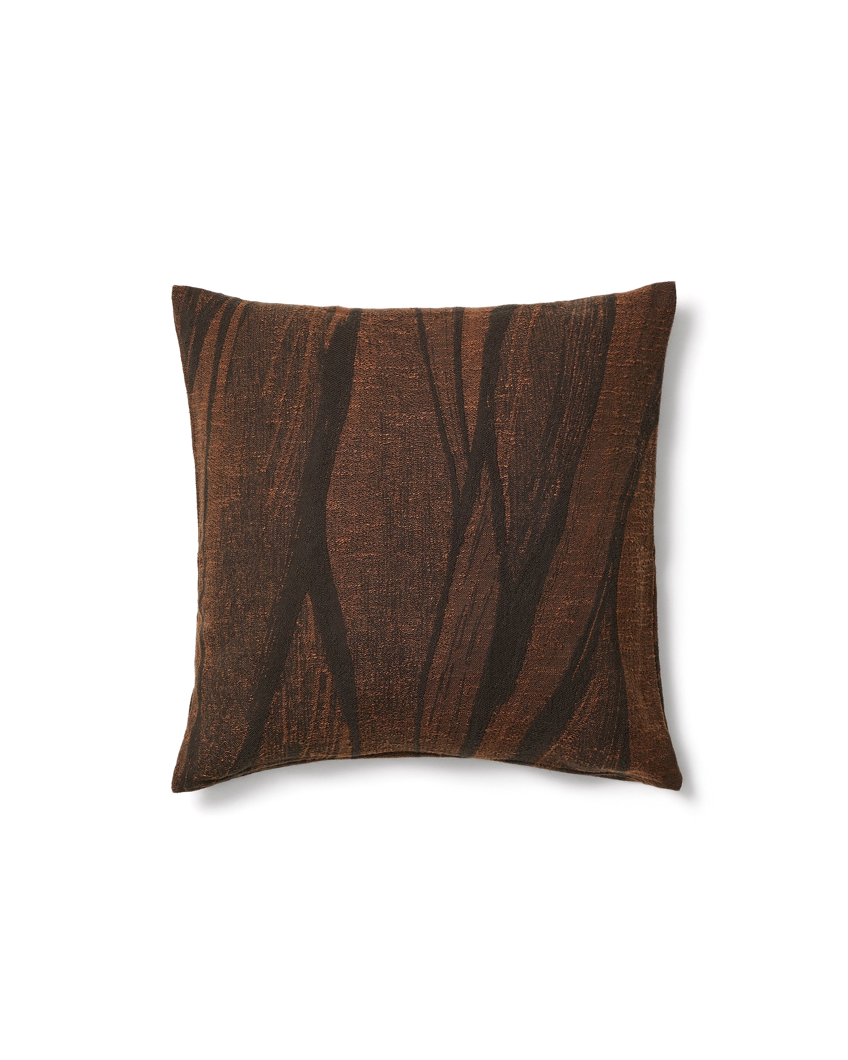 Frilo cushion cover in brown cotton and linen jacquard 50 x 50 cm - Product Image