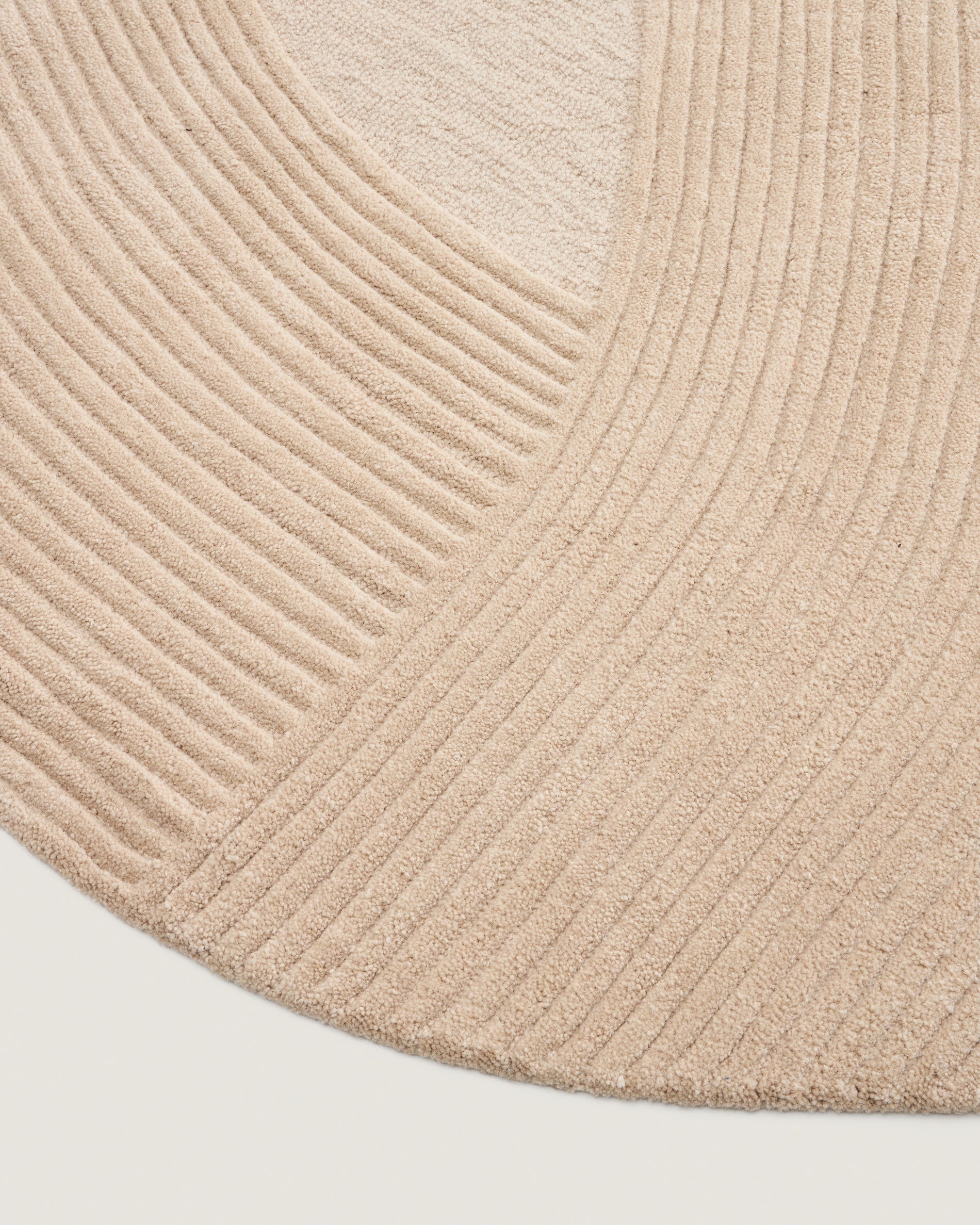 Domm beige wool rug, Ø 200 cm - Detail
