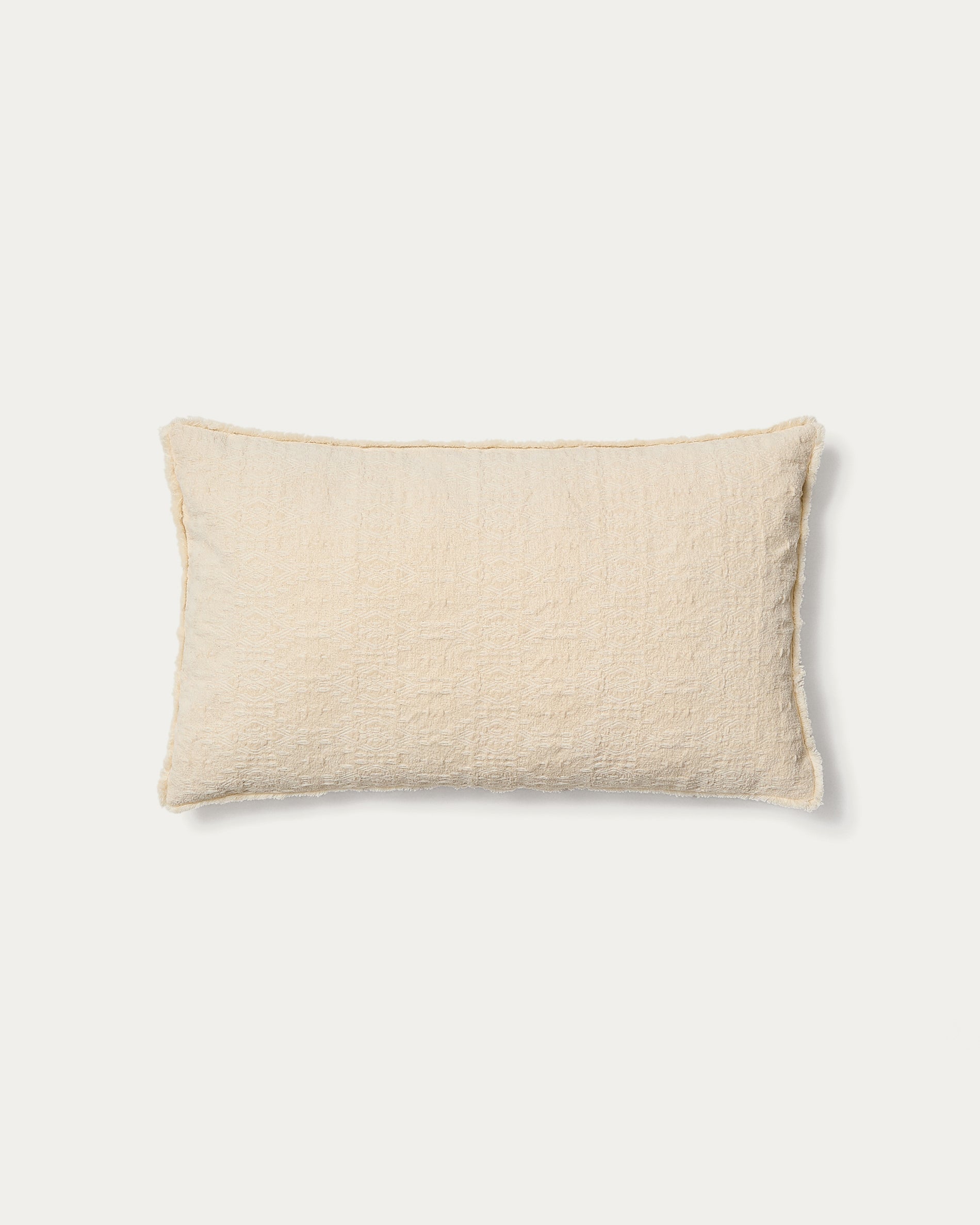 Narela cushion cover in natural jacquard cotton and viscose 50 x 30 cm - Product View