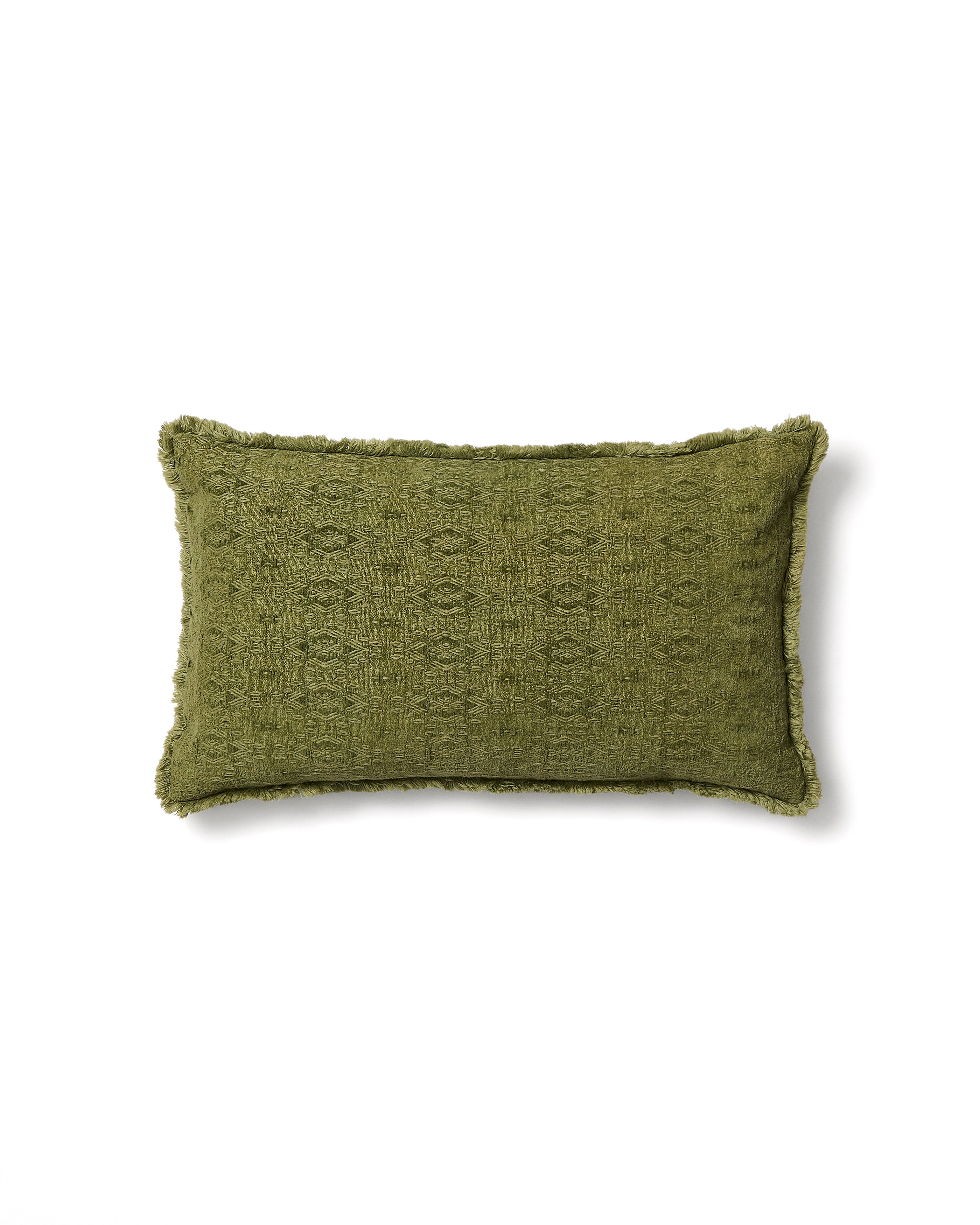 Narela cushion cover in green jacquard cotton and viscose 50 x 30 cm - Product Image