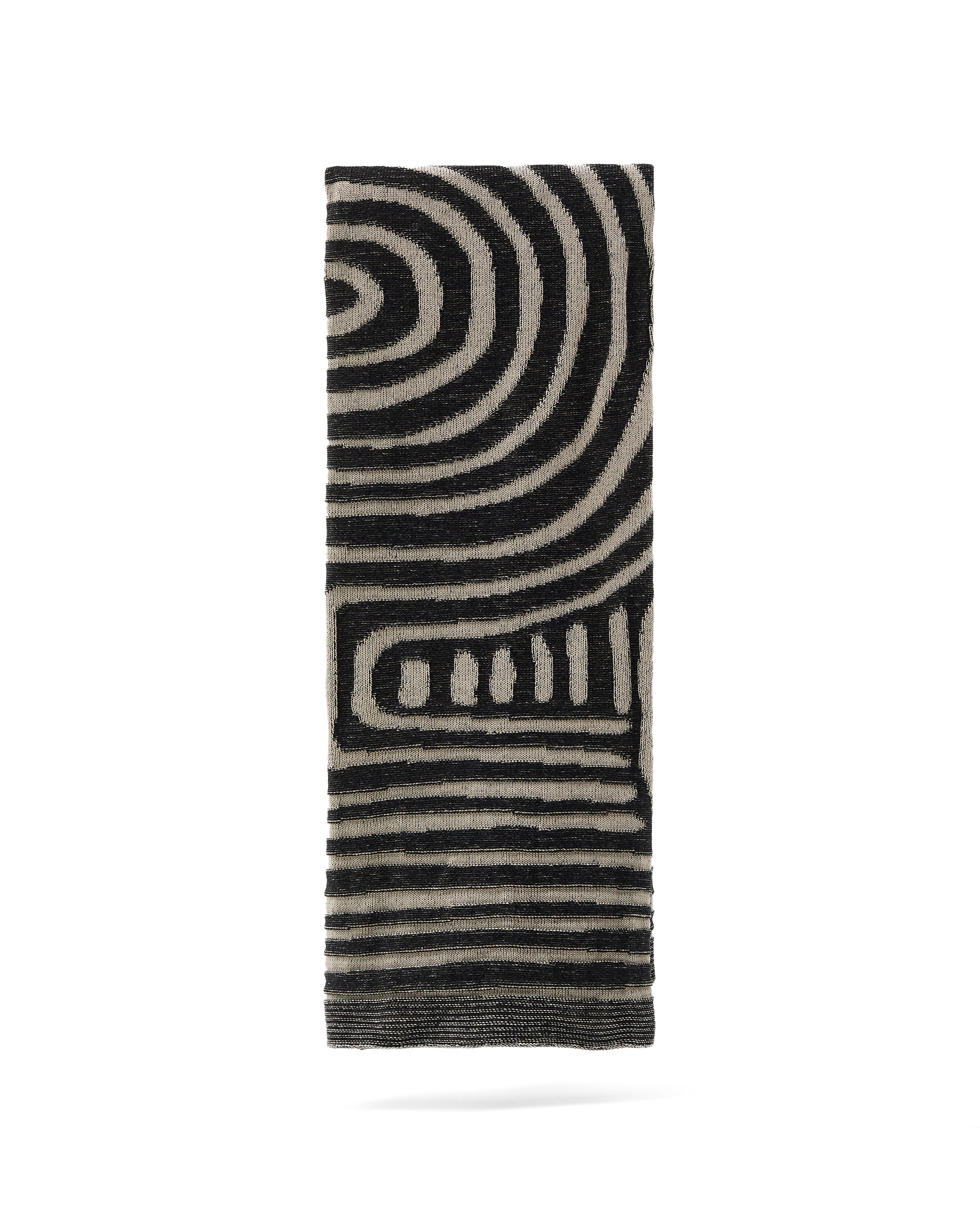 Oreli throw in black cotton jacquard with zebra pattern 130 x 170 cm - Product Image