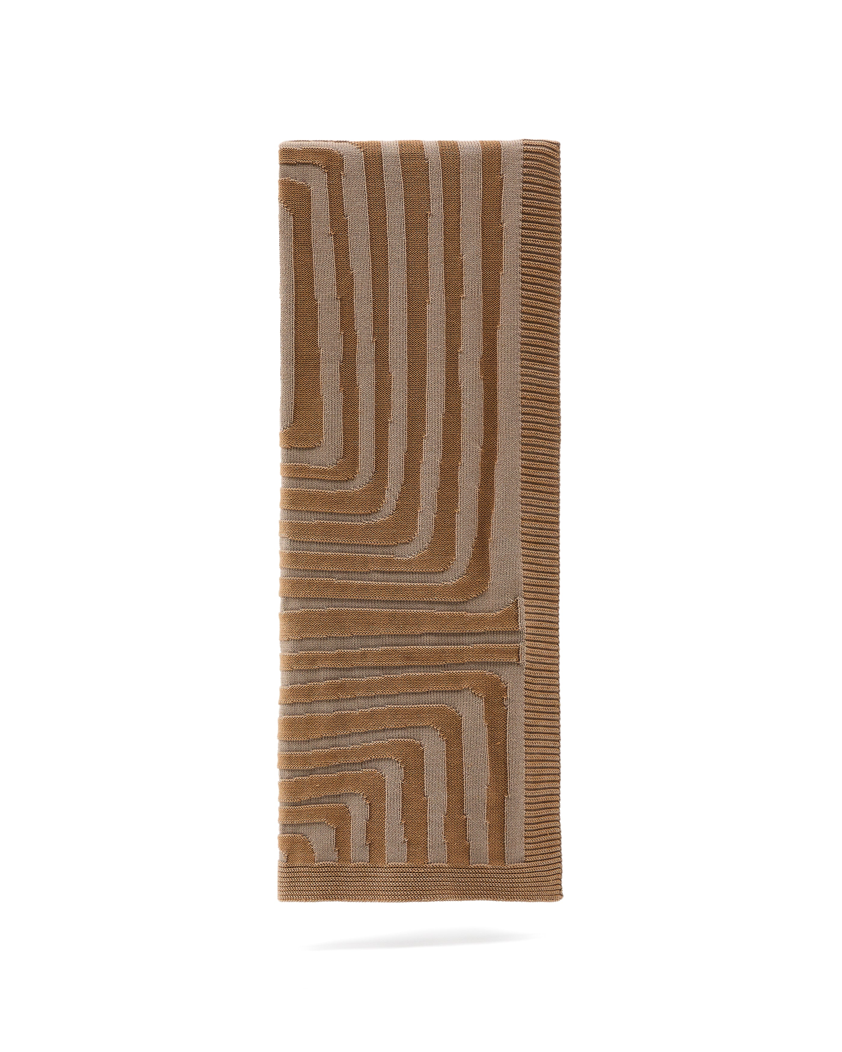 Oreli beige zebra jacquard cotton throw 130 x 170 cm - Product Image