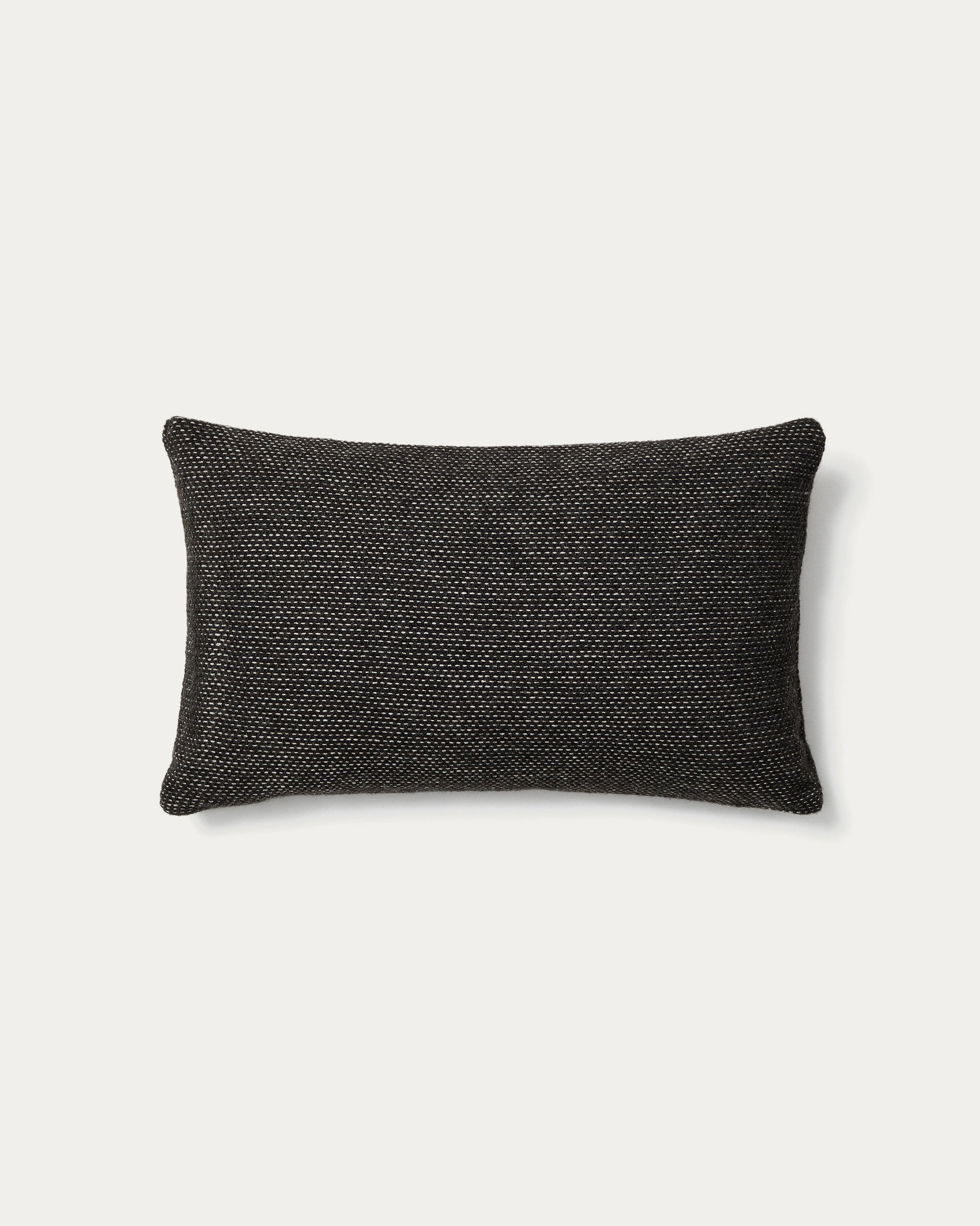 Elira wool and cotton cushion cover in black 40 x 60 cm - Product View