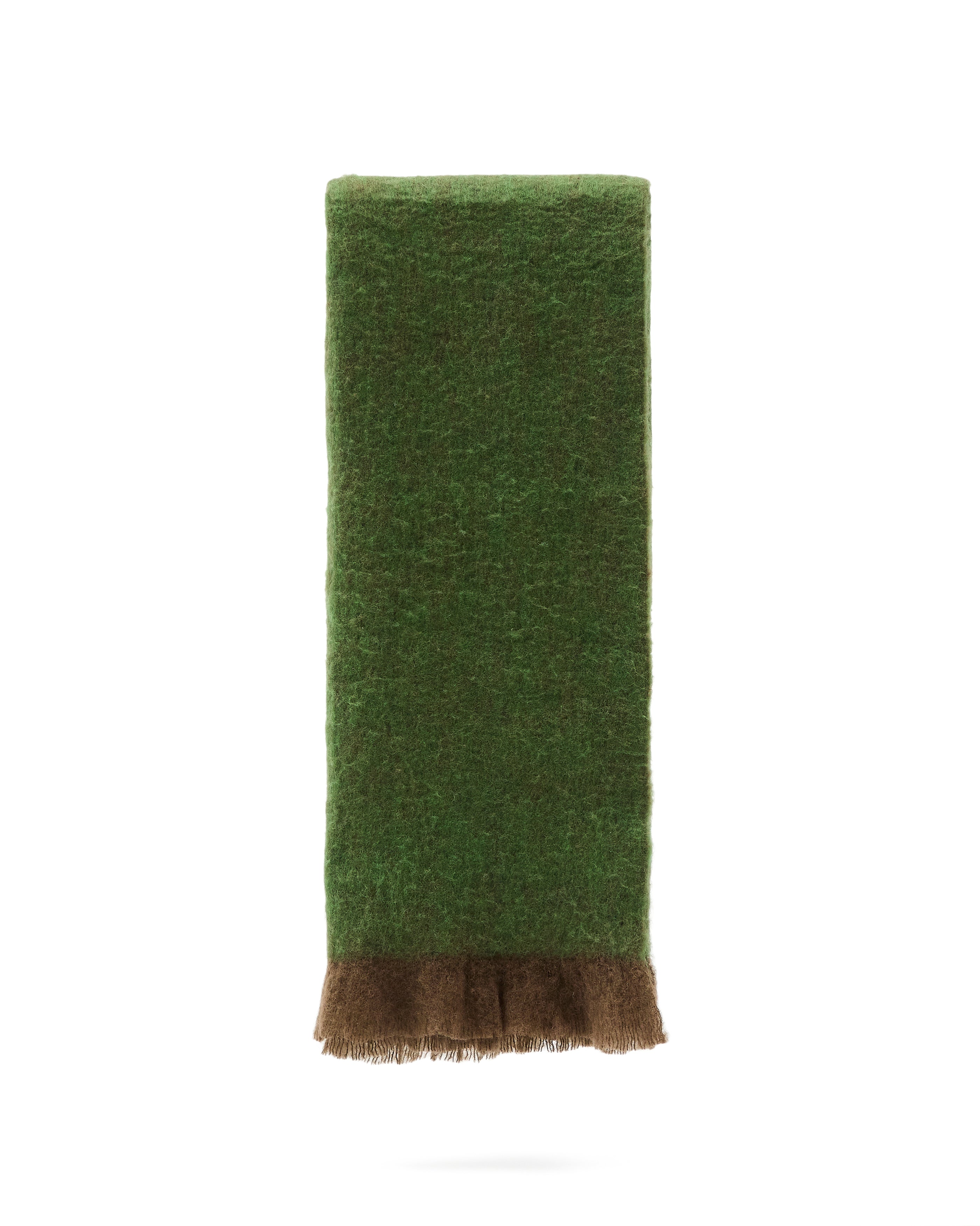 Odelna wool and acrylic throw with ruffles in green 130 x 170 cm - Product Image