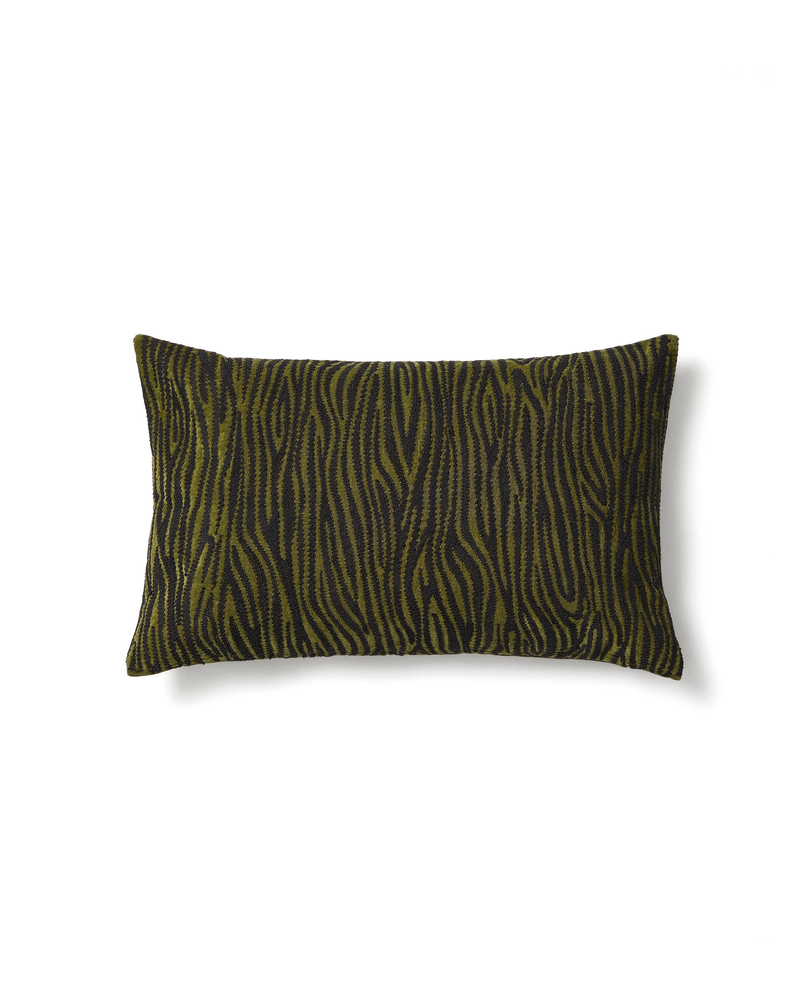 Davina cotton cushion cover with green zebra embroidery 40 x 60 cm - Product Image