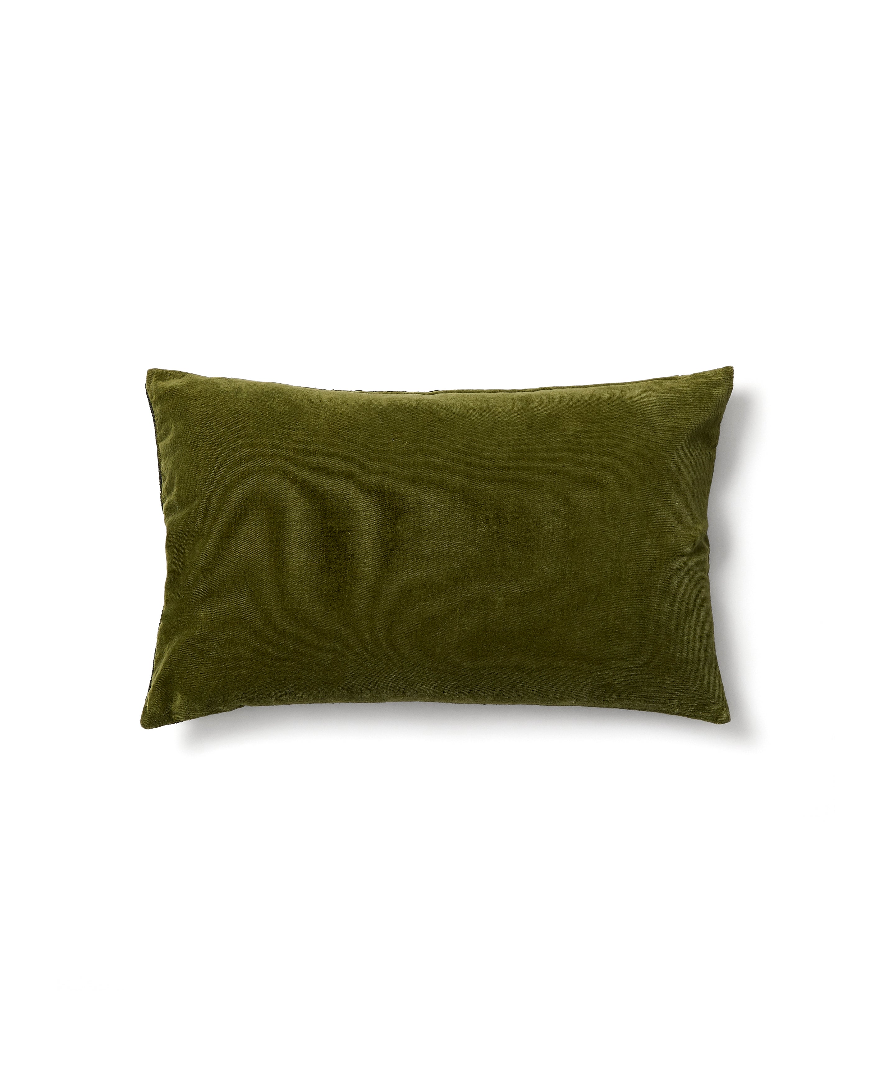 Davina cotton cushion cover with green zebra embroidery 40 x 60 cm - Product Image