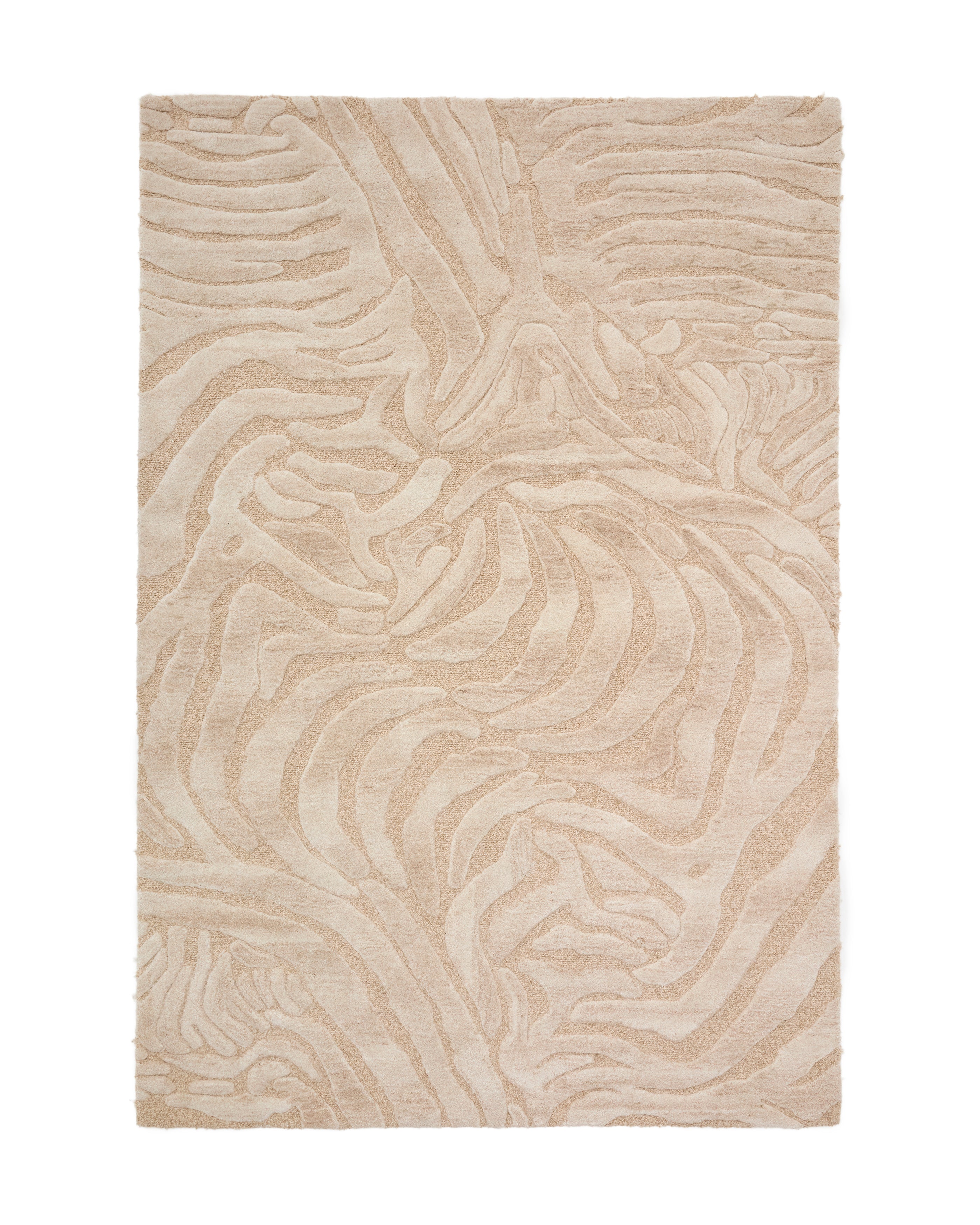 Tribet zebra jacquard wool rug 200 x 300cm - Product Image