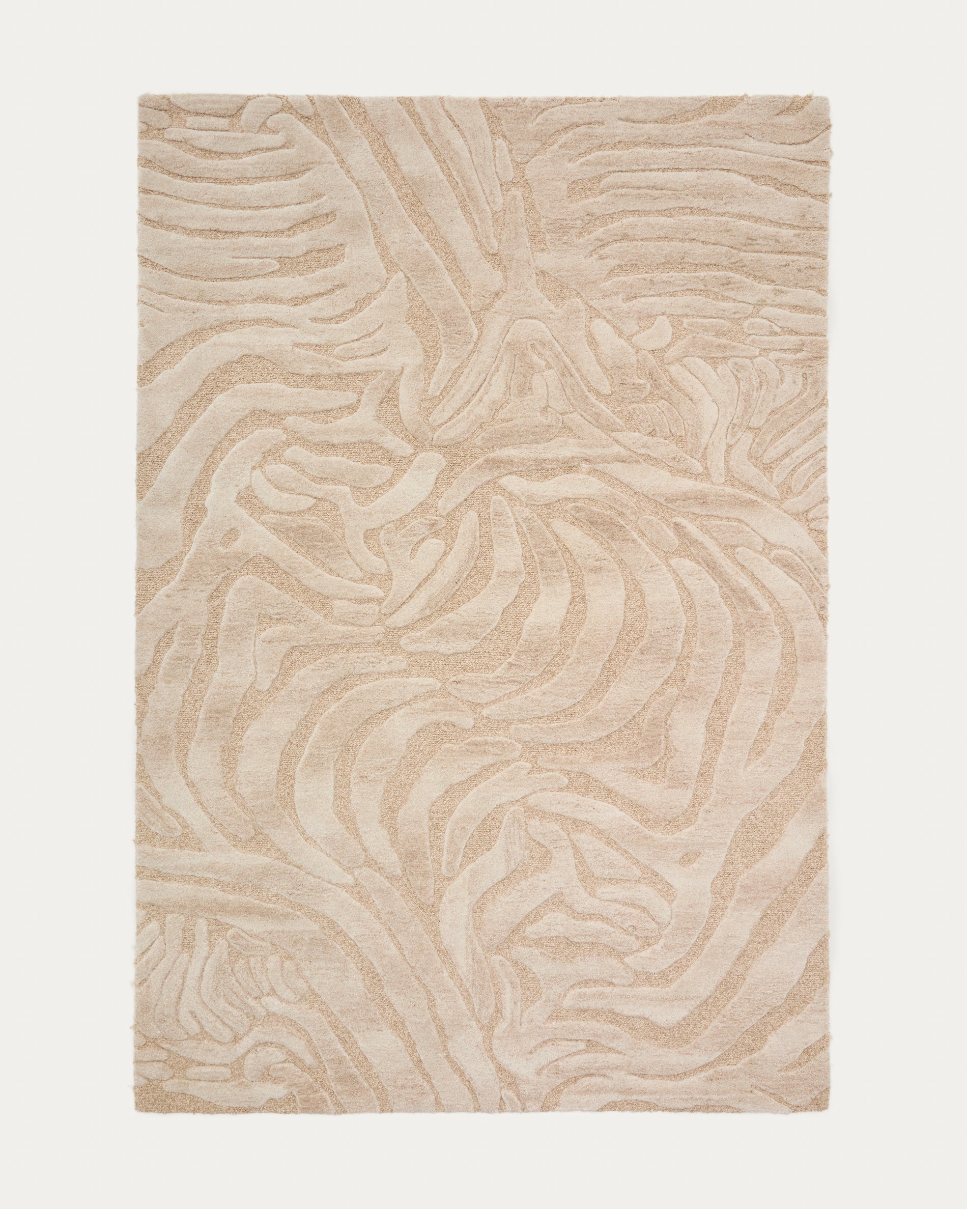 Tribet zebra jacquard wool rug 200 x 300cm - Product View