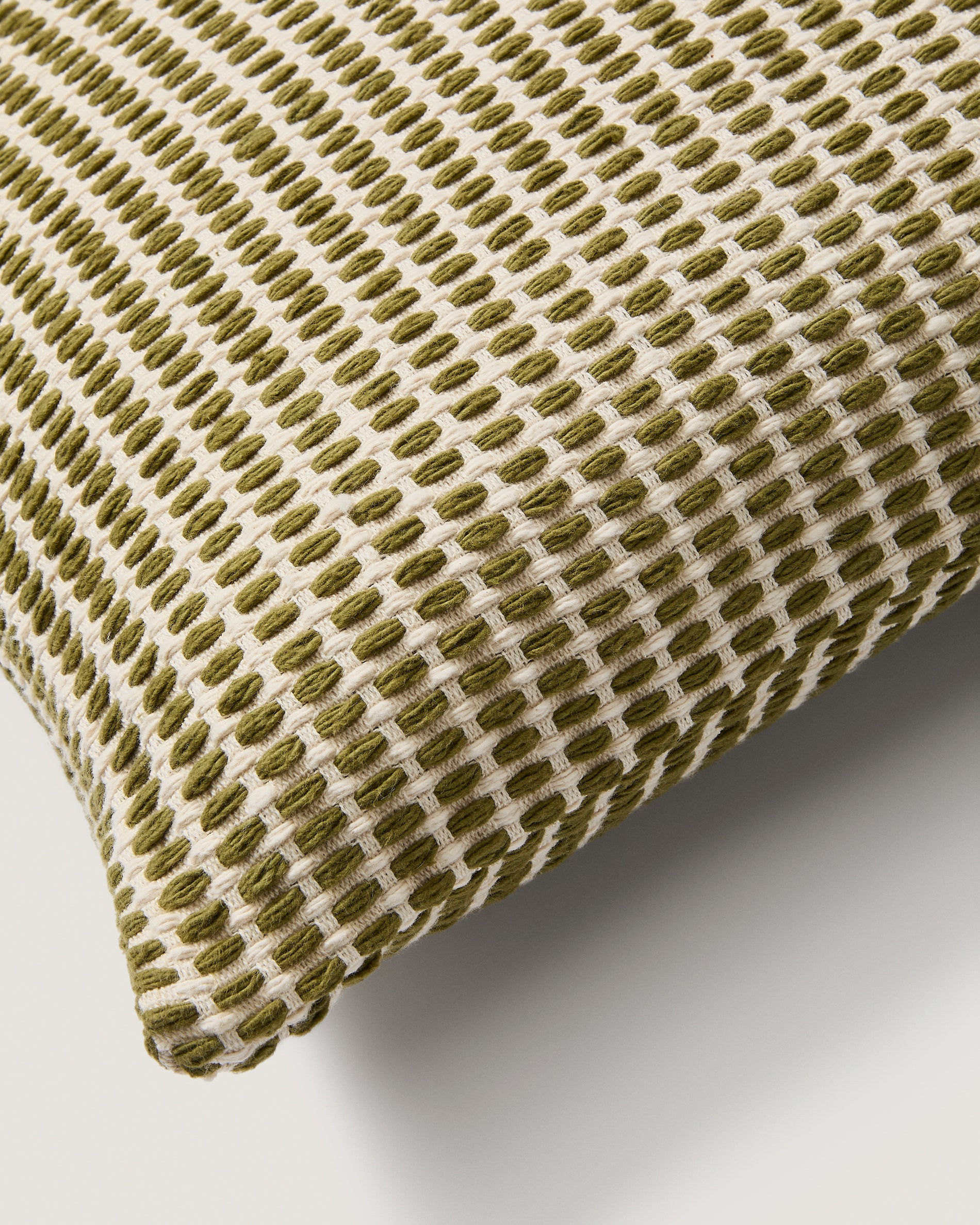Erelia green 100% cotton jacquard cushion cover 45 x 45cm - Detail