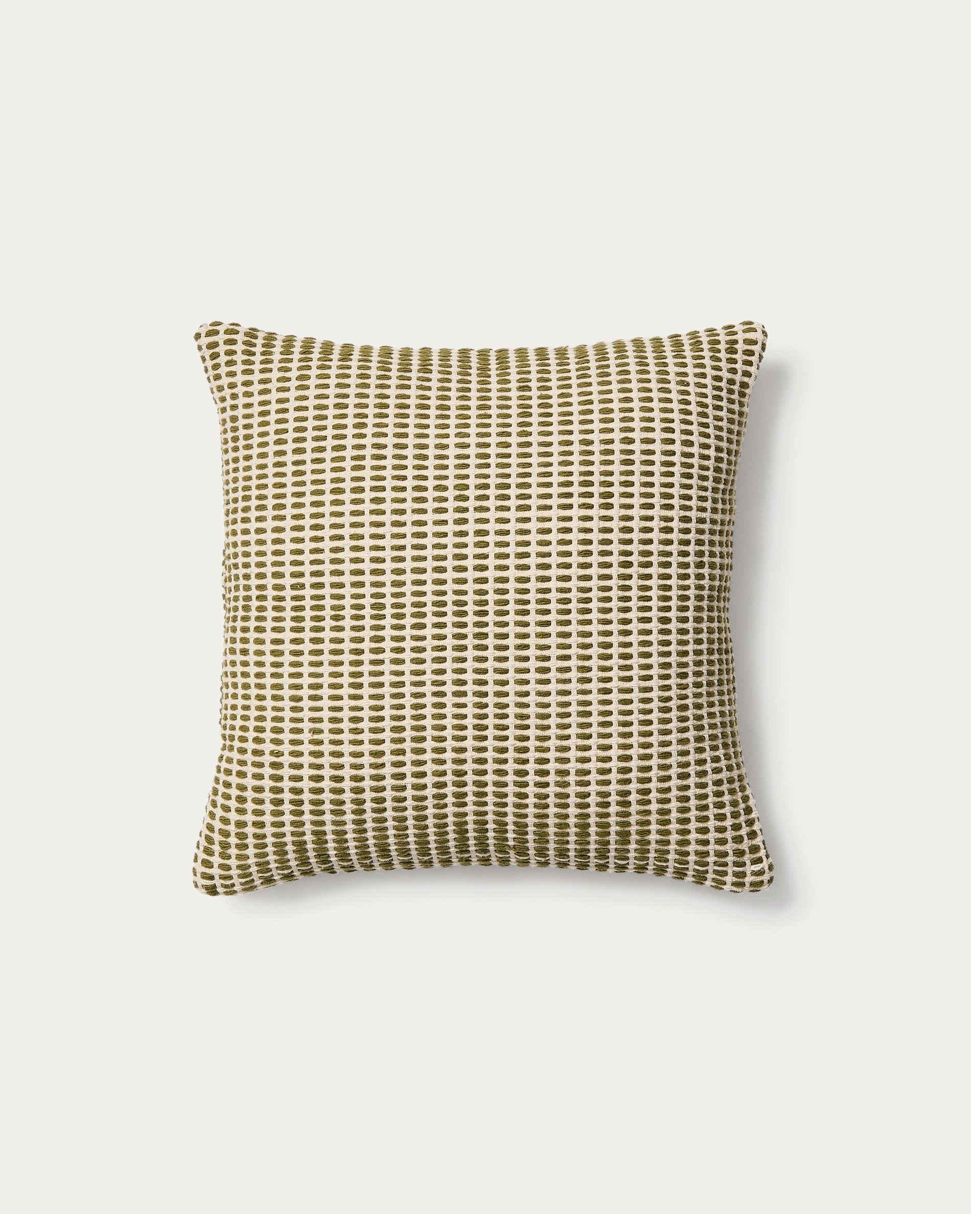 Erelia green 100% cotton jacquard cushion cover 45 x 45cm - Product View
