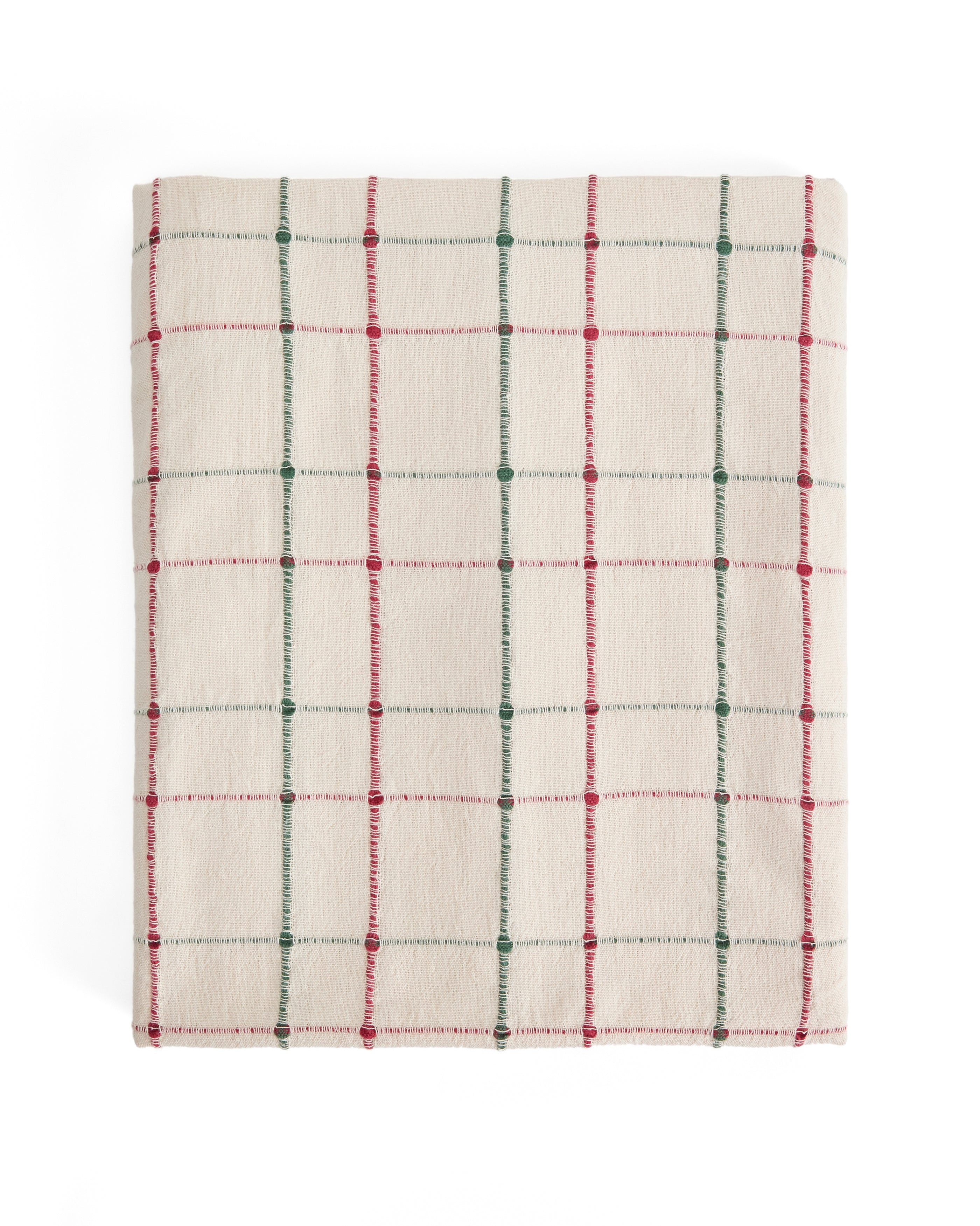 Aldelie multicoloured 100% cotton jacquard tablecloth 150 x 250cm - Product Image