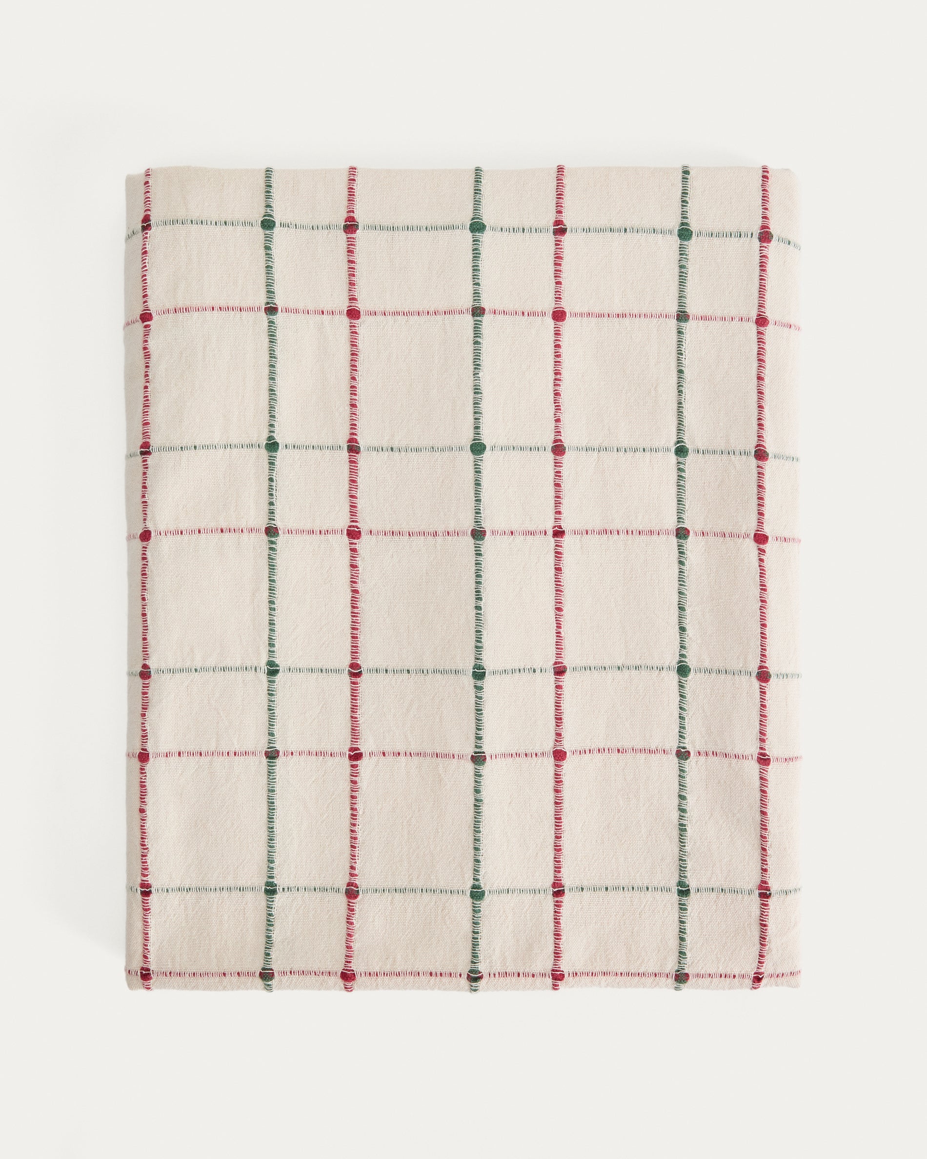 Aldelie multicoloured 100% cotton jacquard tablecloth 150 x 250cm - Product View