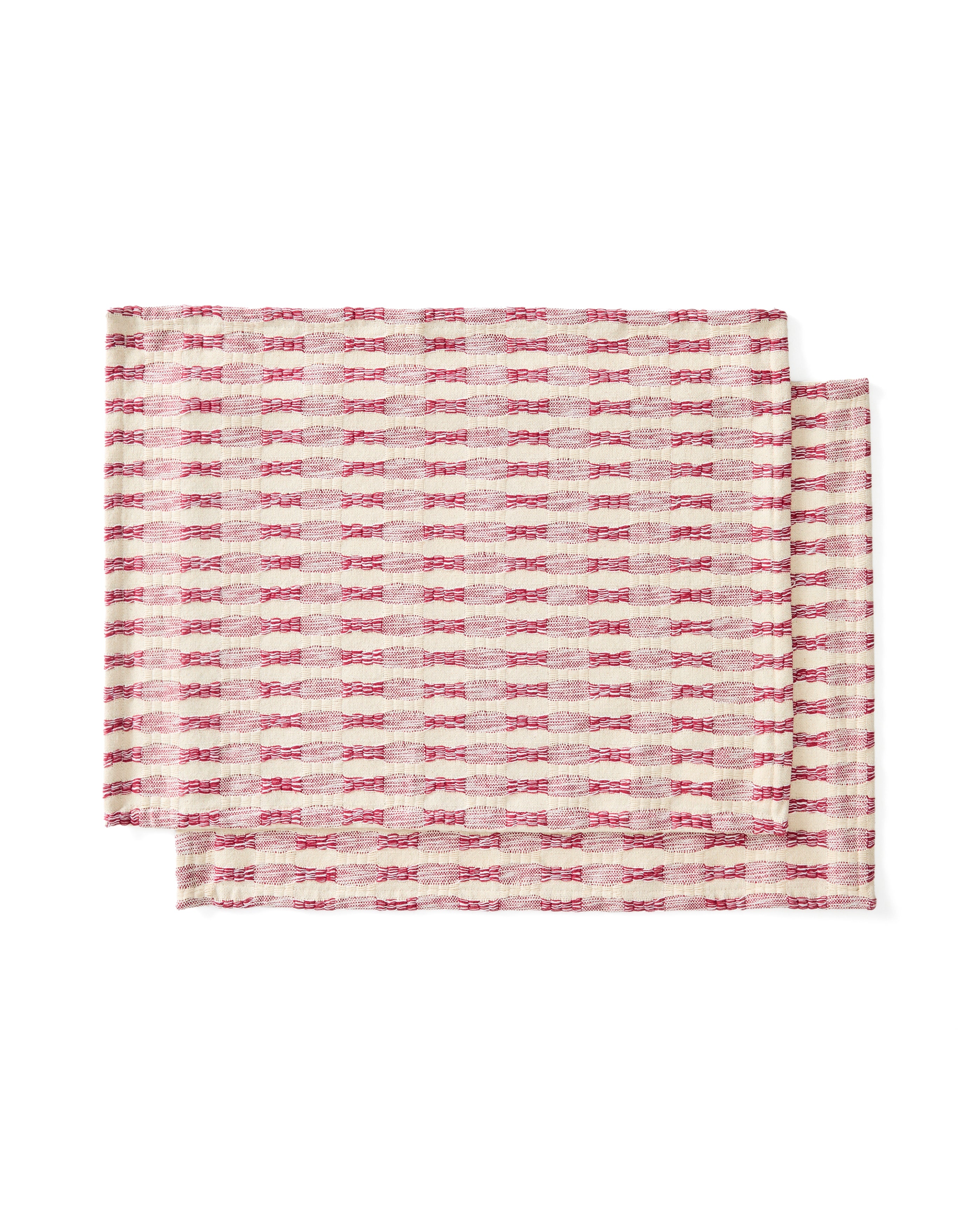 Coren set of 2 placemats in contrasting red 100% cotton jacquard 35 x 50cm - Product Image